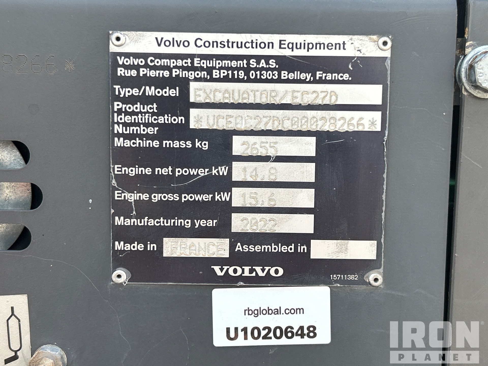 2022 Volvo EC27D