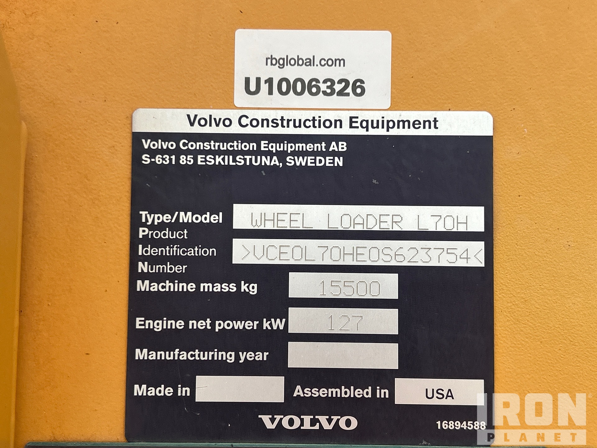 2019 Volvo L70H