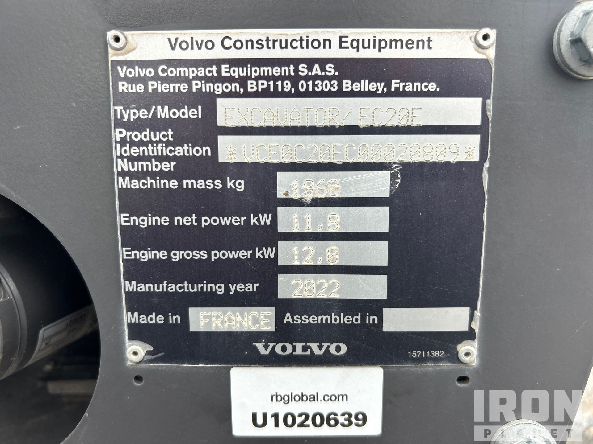 2022 Volvo EC20E