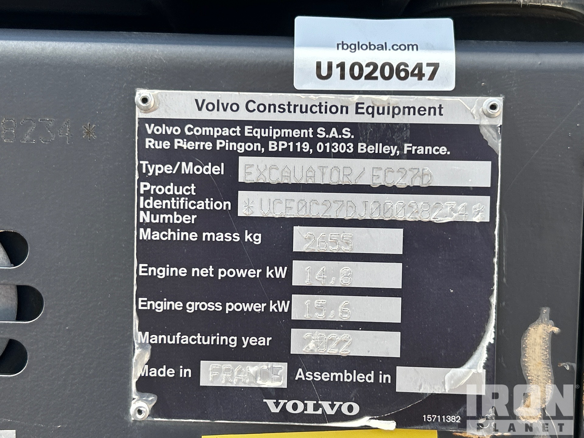 2022 Volvo EC27D