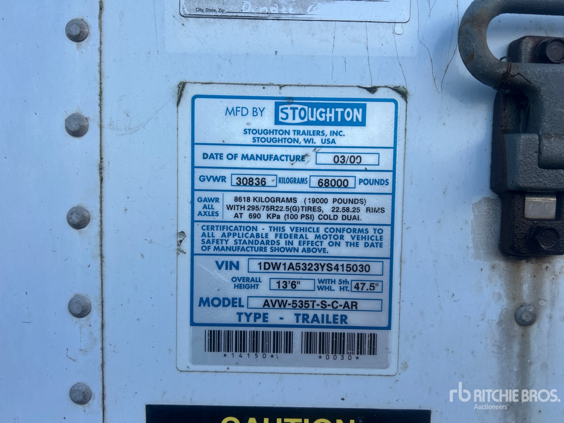 General Appearance with Serial Number / VIN