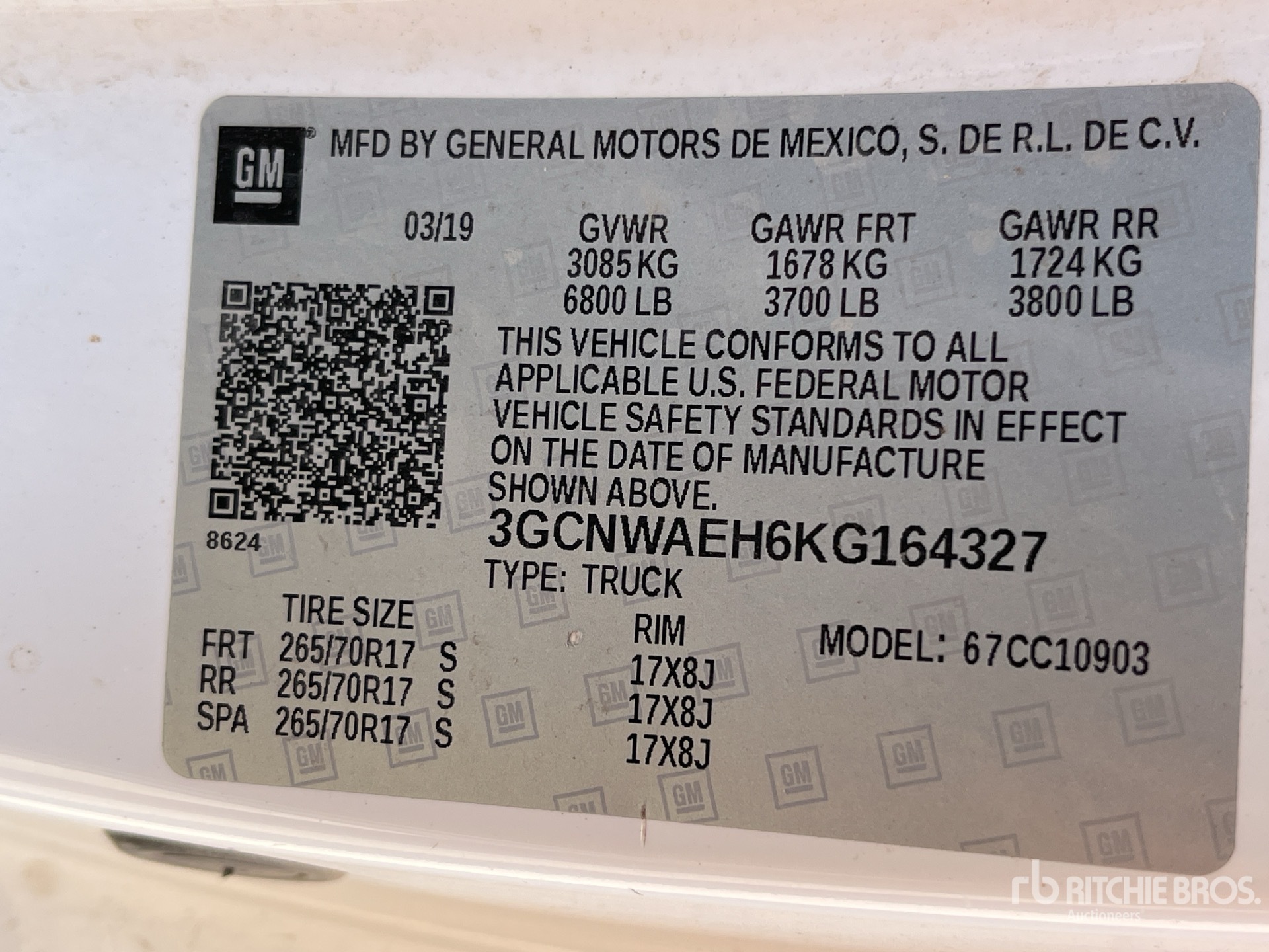 General Appearance with Serial Number / VIN