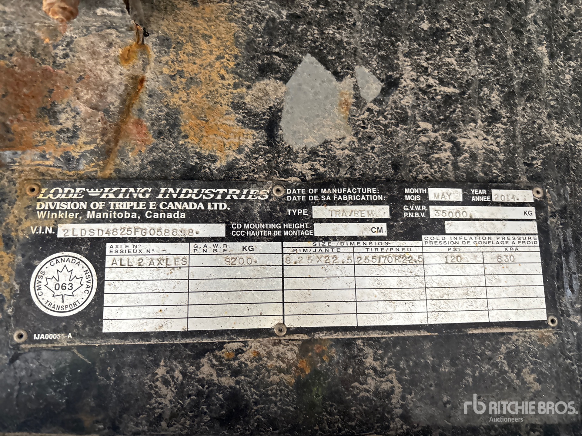 General Appearance with N.º de serie/VIN