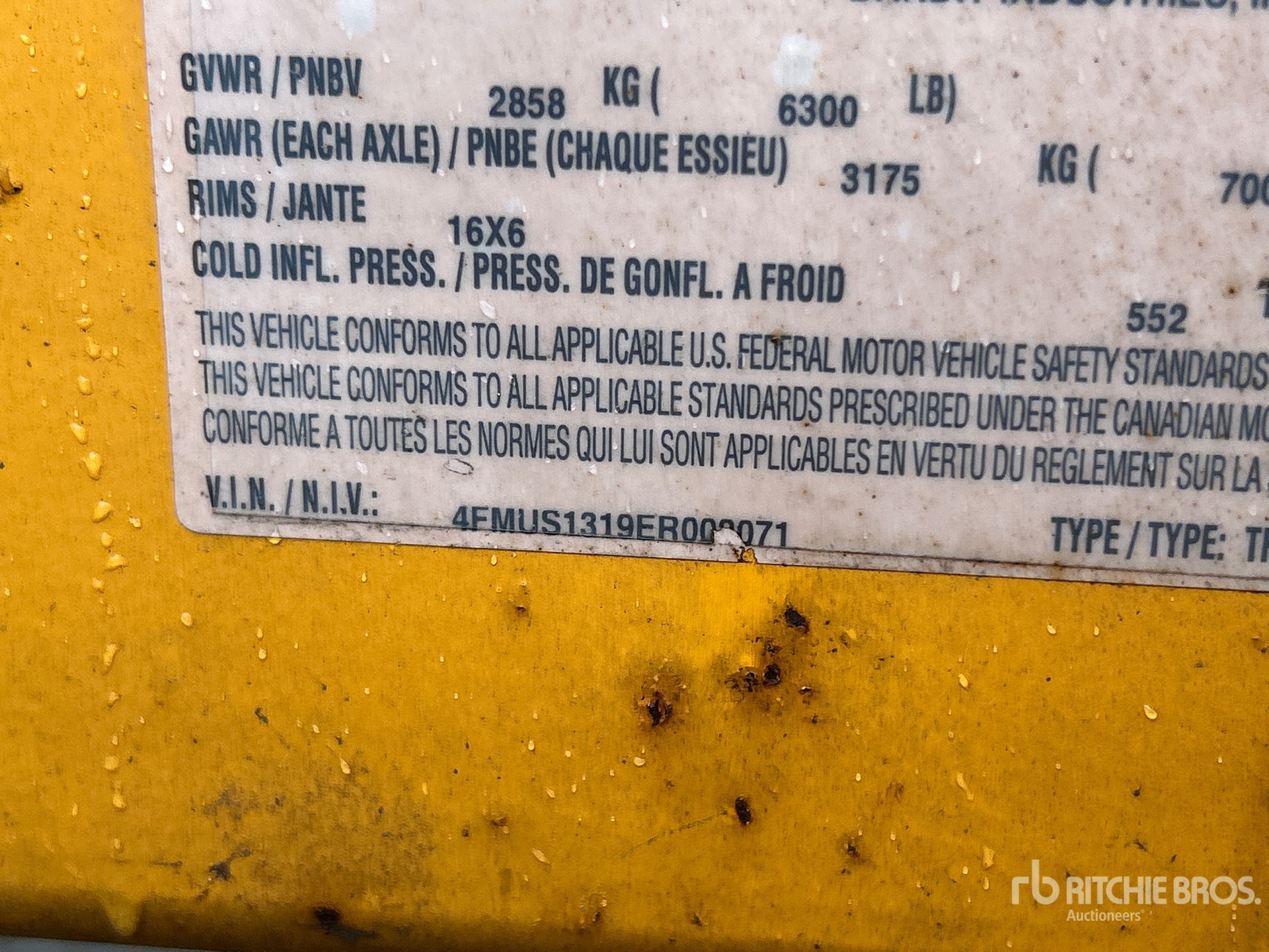 General Appearance with Numéro de série/Numéro d'identification du véhicule automobile