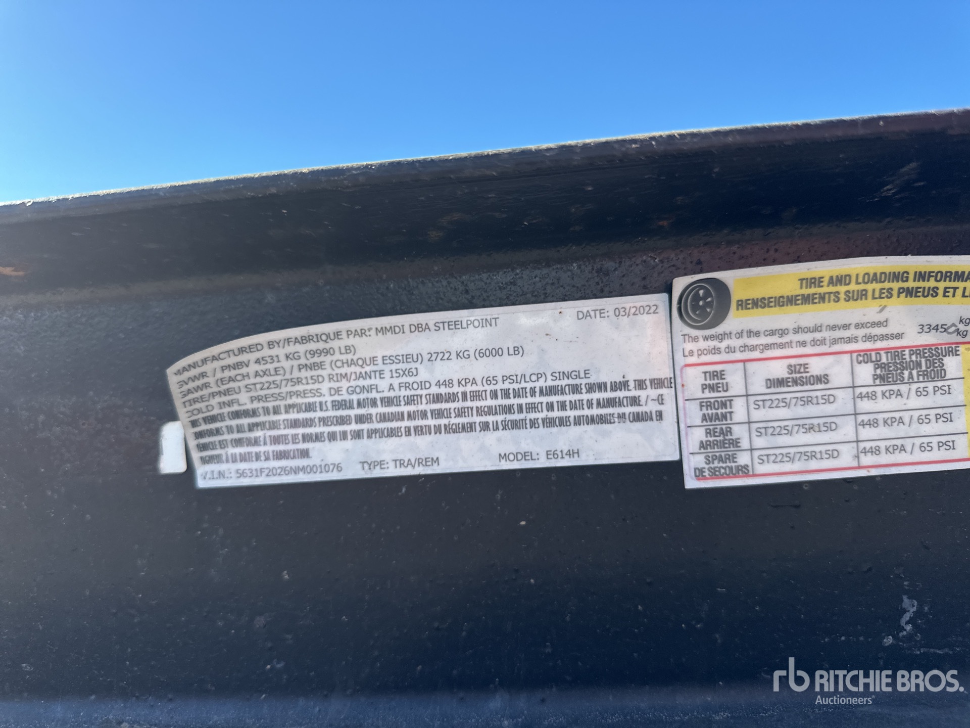 General Appearance with Serial Number / VIN