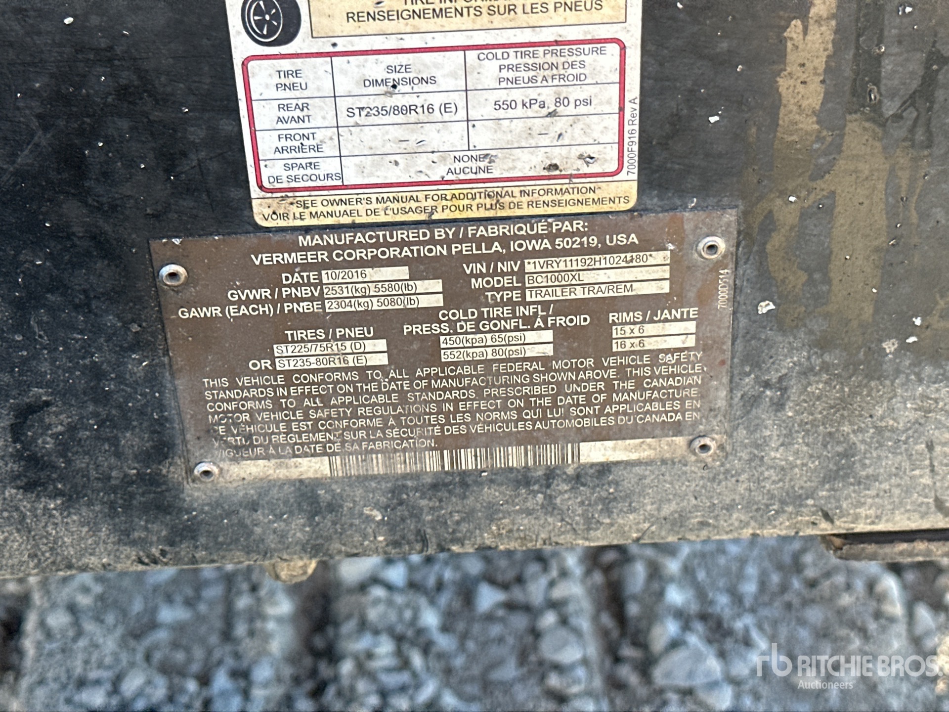 General Appearance with Serial Number / VIN