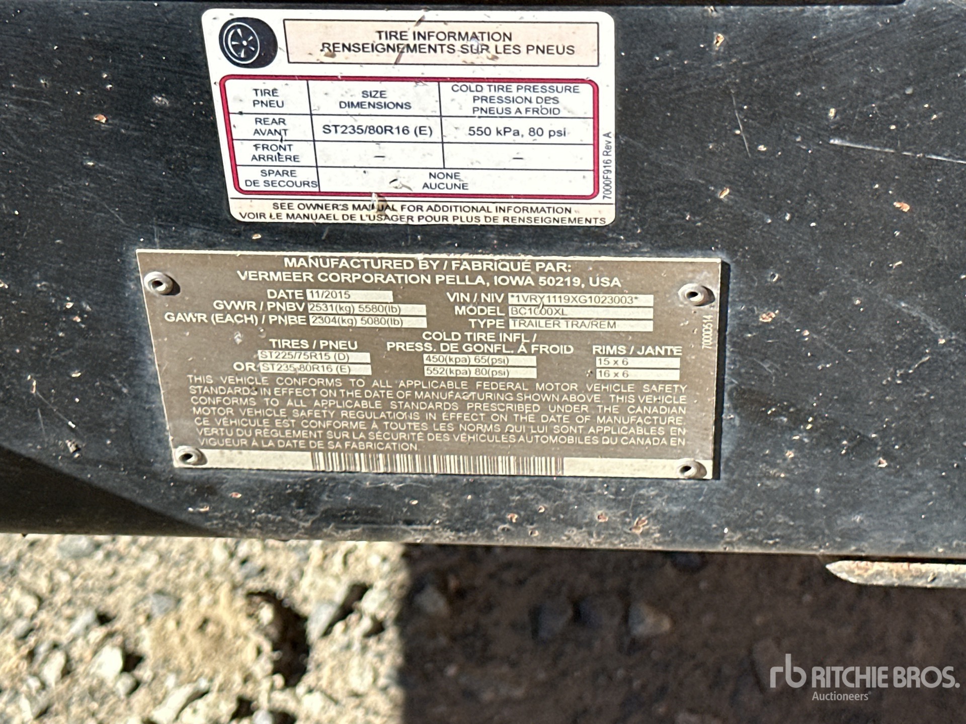 General Appearance with N.º de serie/VIN