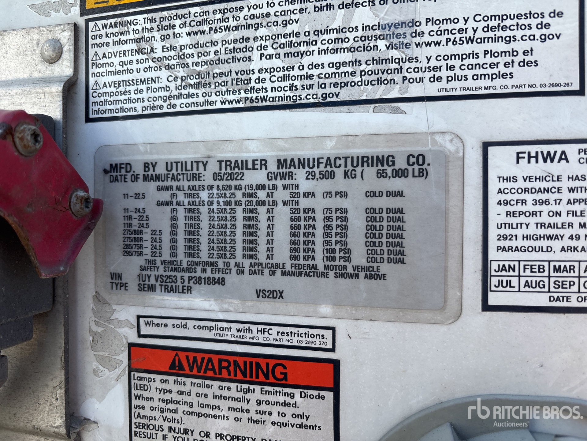 General Appearance with Serial Number / VIN