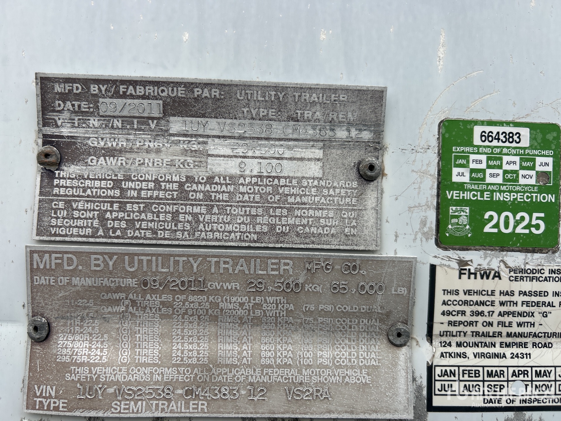 General Appearance with Serial Number / VIN