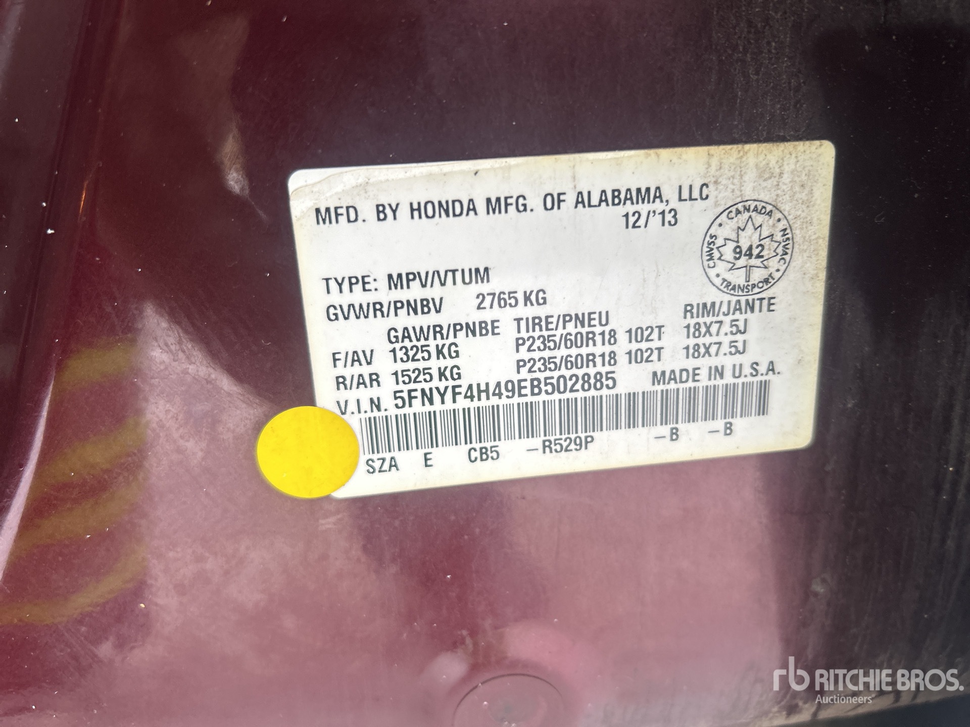 General Appearance with Numer seryjny/numer identyfikacyjny pojazdu