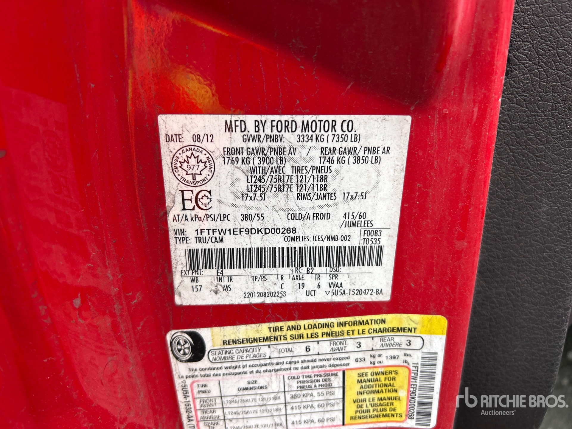 General Appearance with Serial Number / VIN