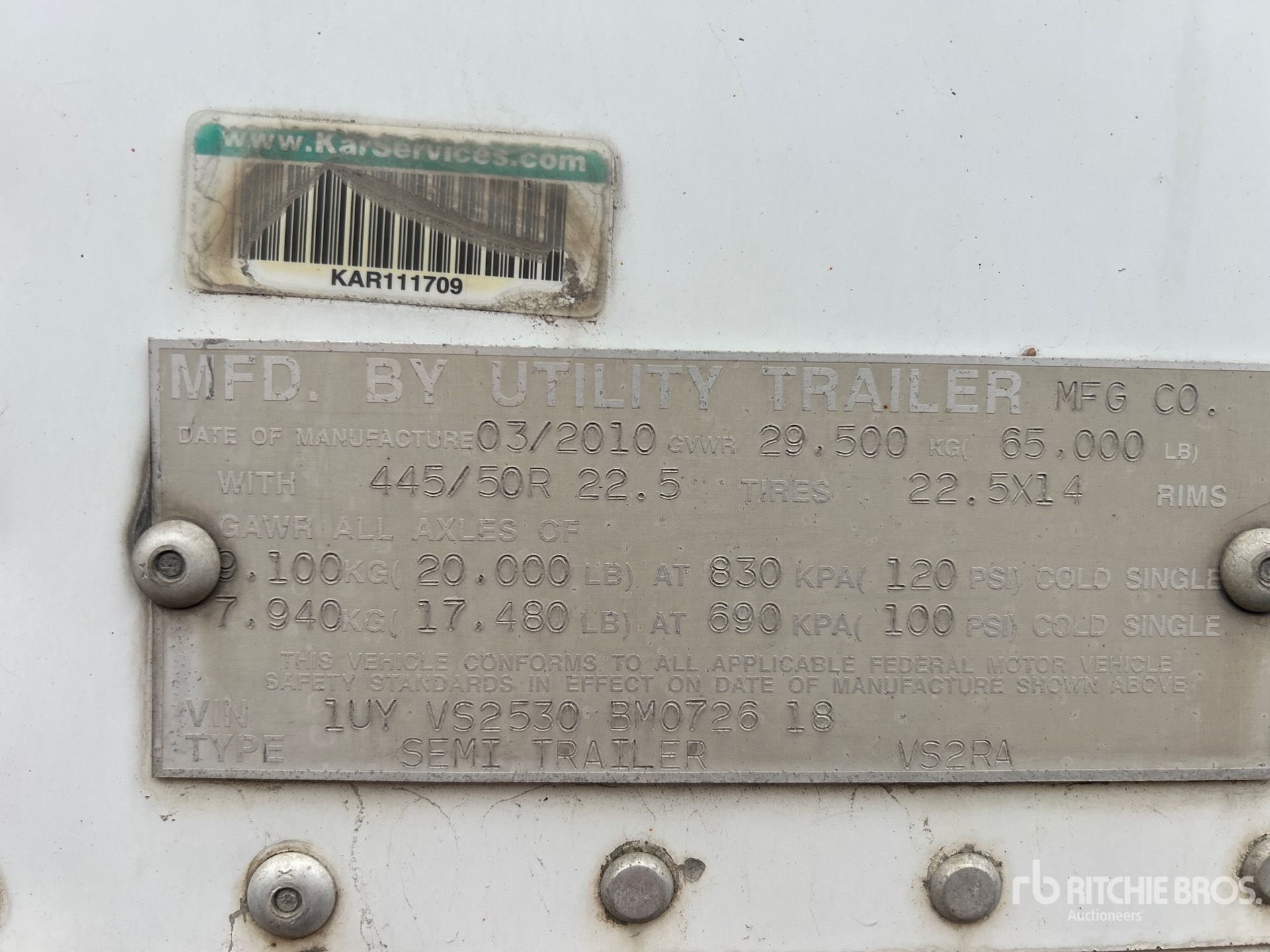 General Appearance with N.º de serie/VIN