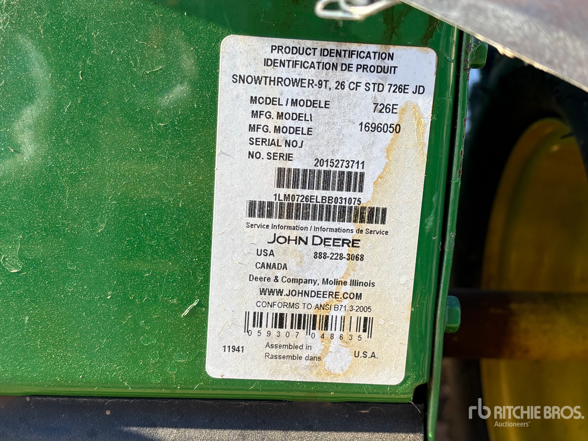 General Appearance with Serial Number / VIN