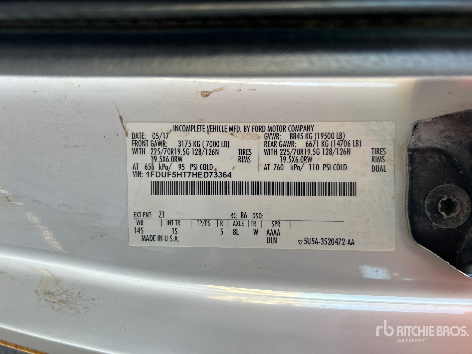 General Appearance with Serial Number / VIN