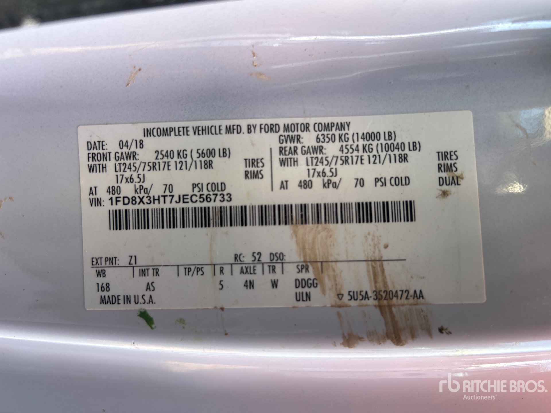 General Appearance with Serial Number / VIN