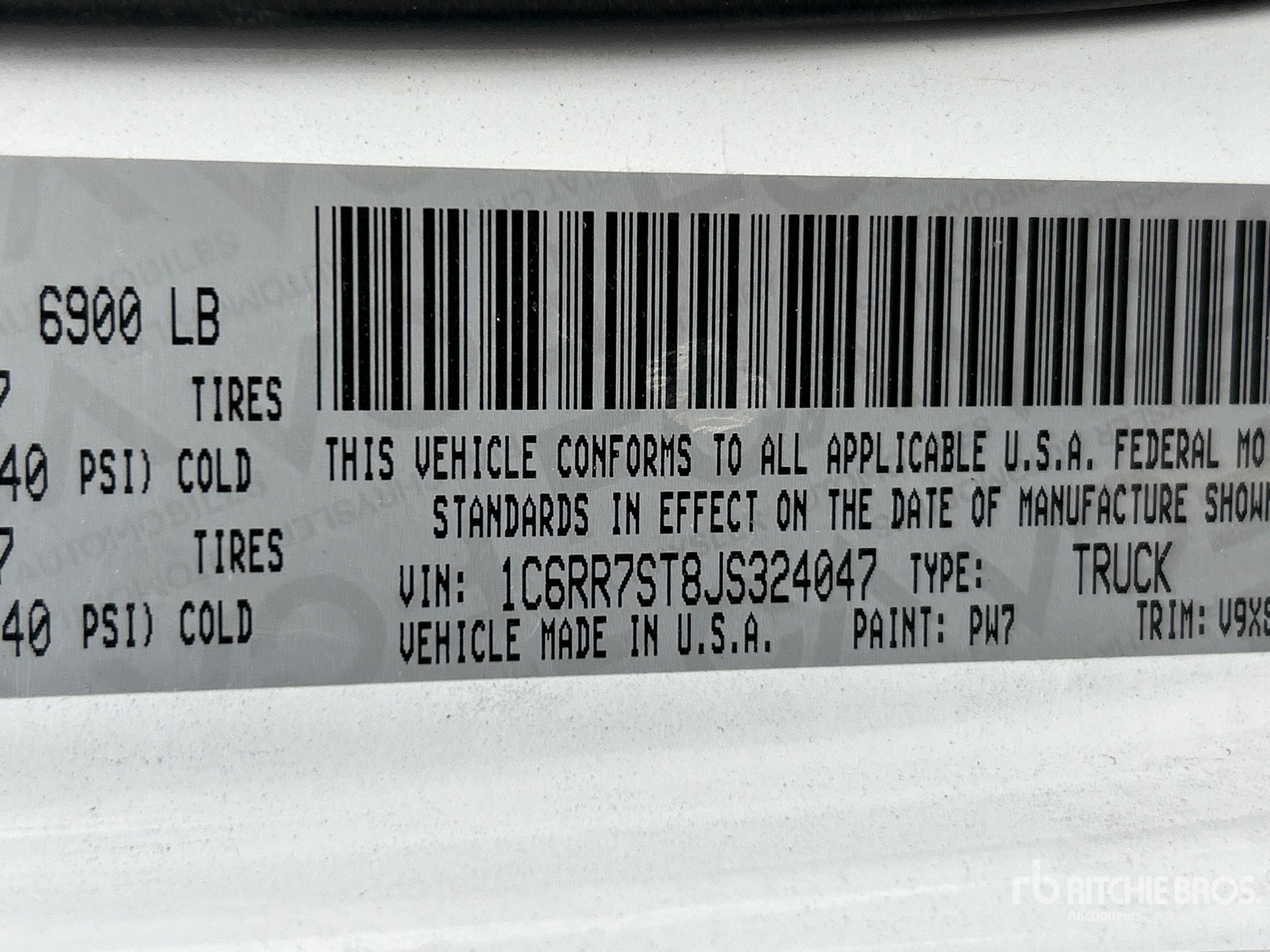 General Appearance with N.º de serie/VIN