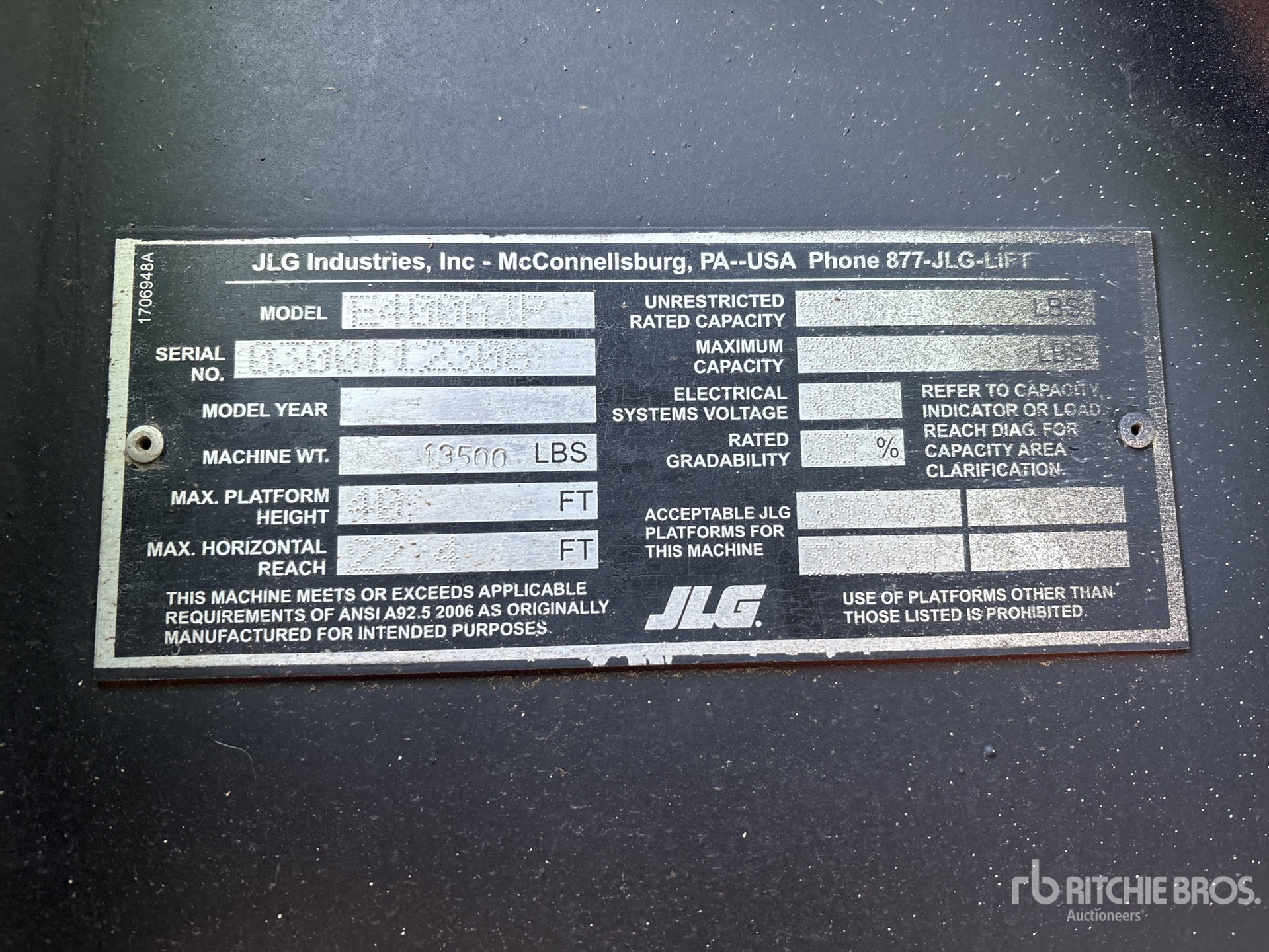 General Appearance with Serial Number / VIN