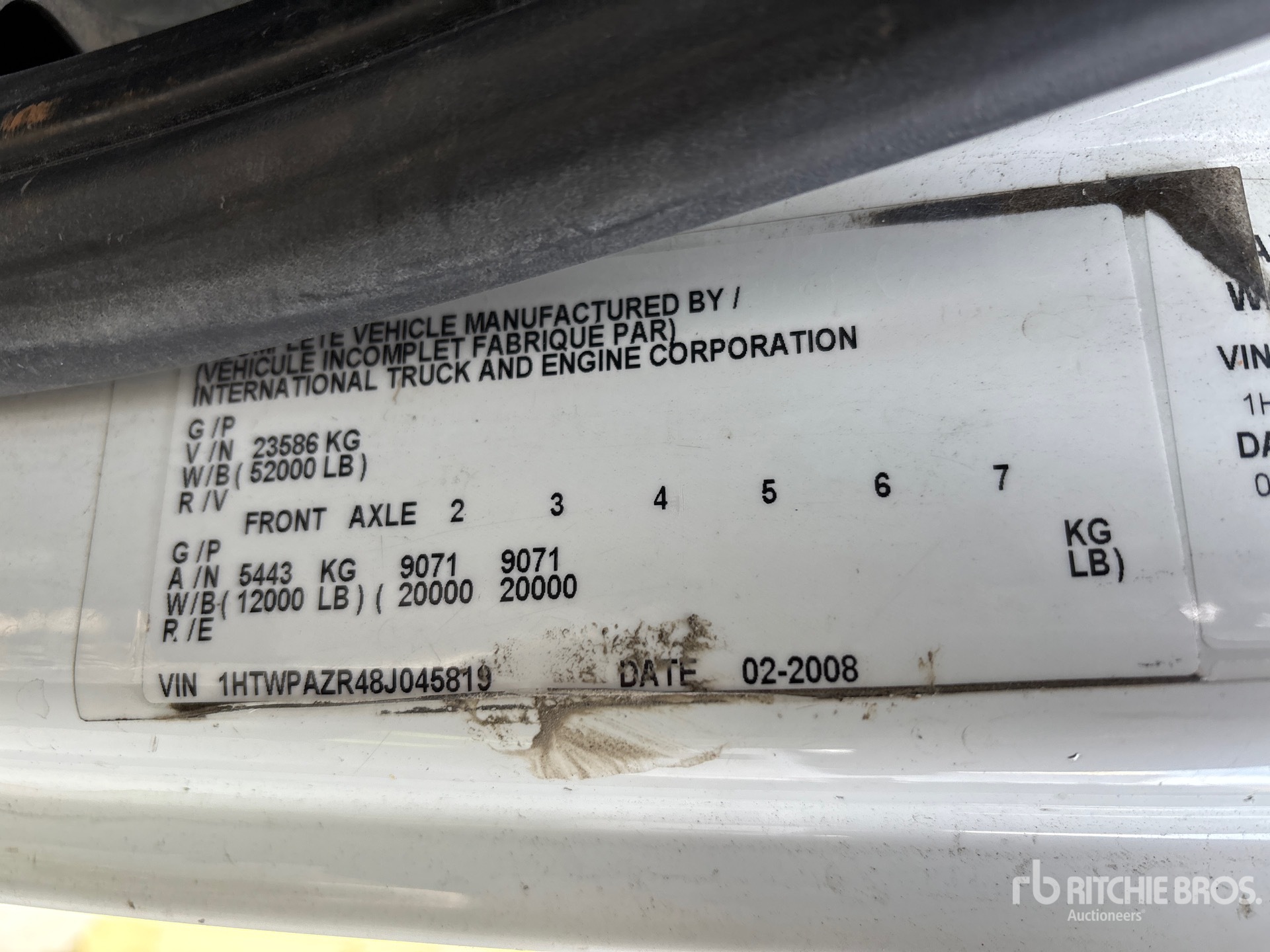 General Appearance with Serial Number / VIN