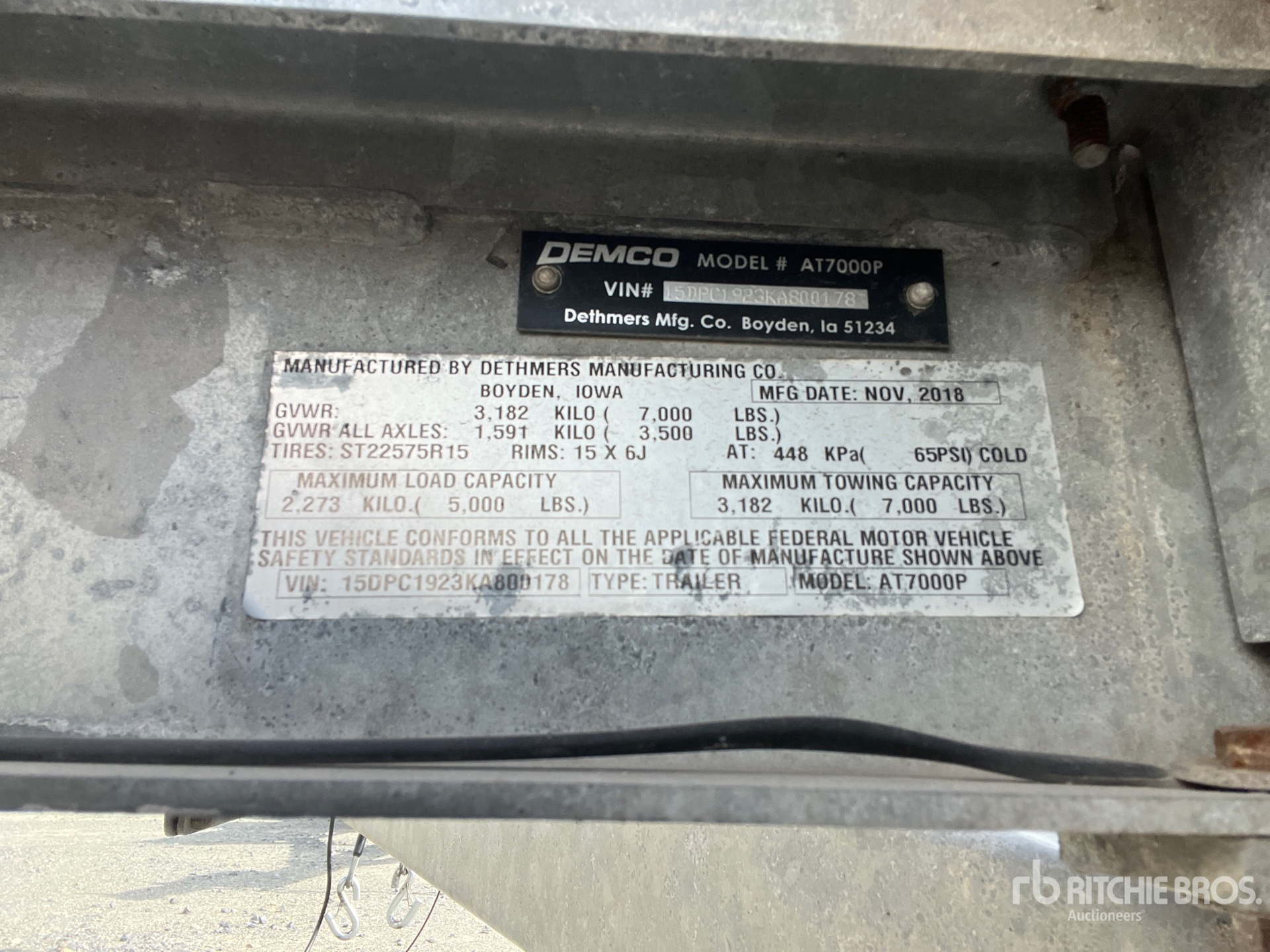 General Appearance with Serial Number / VIN