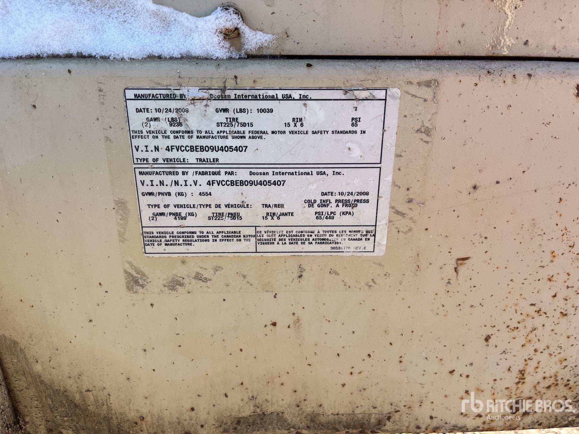 General Appearance with N.º de serie/VIN