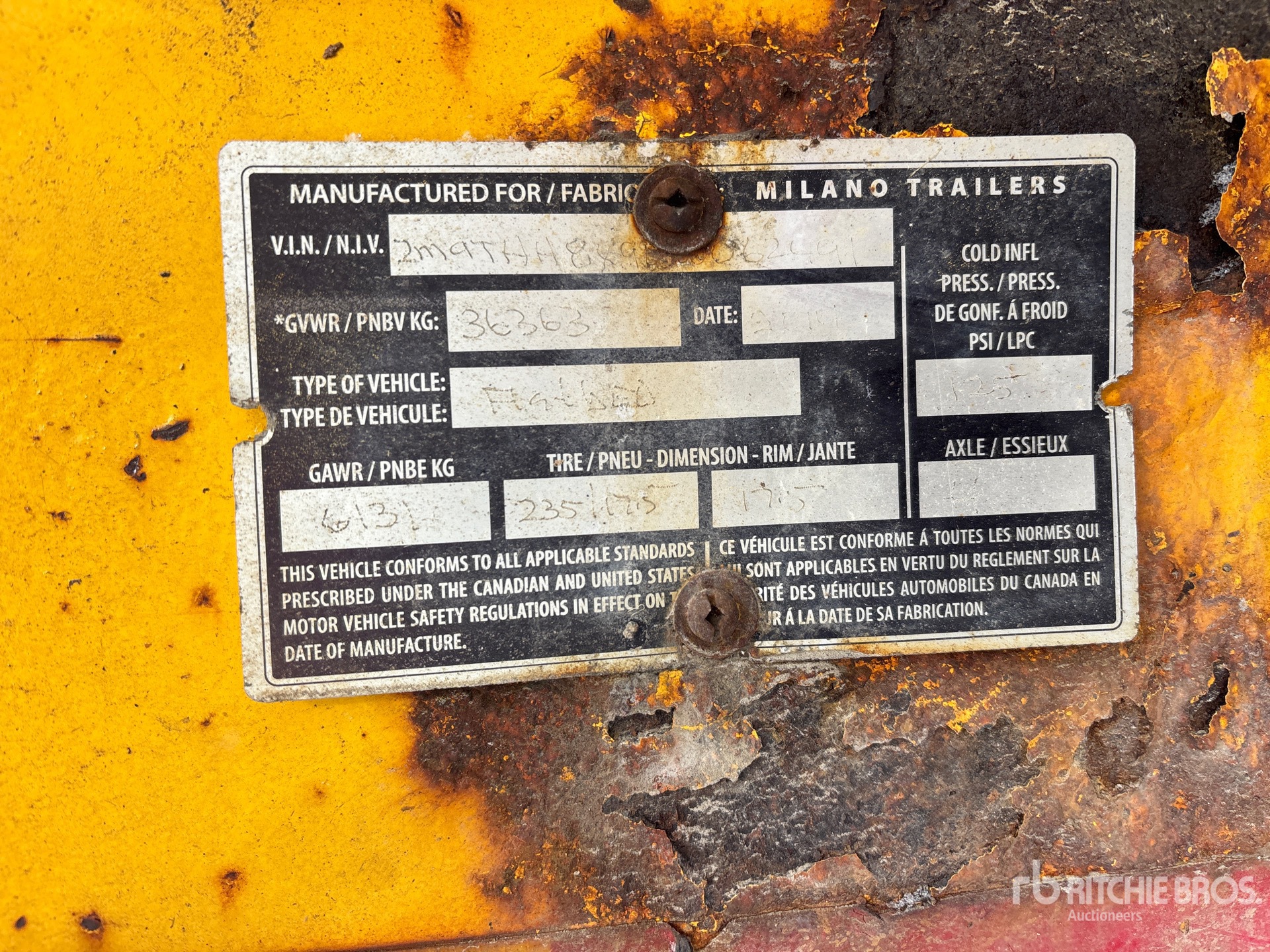 General Appearance with Serial Number / VIN