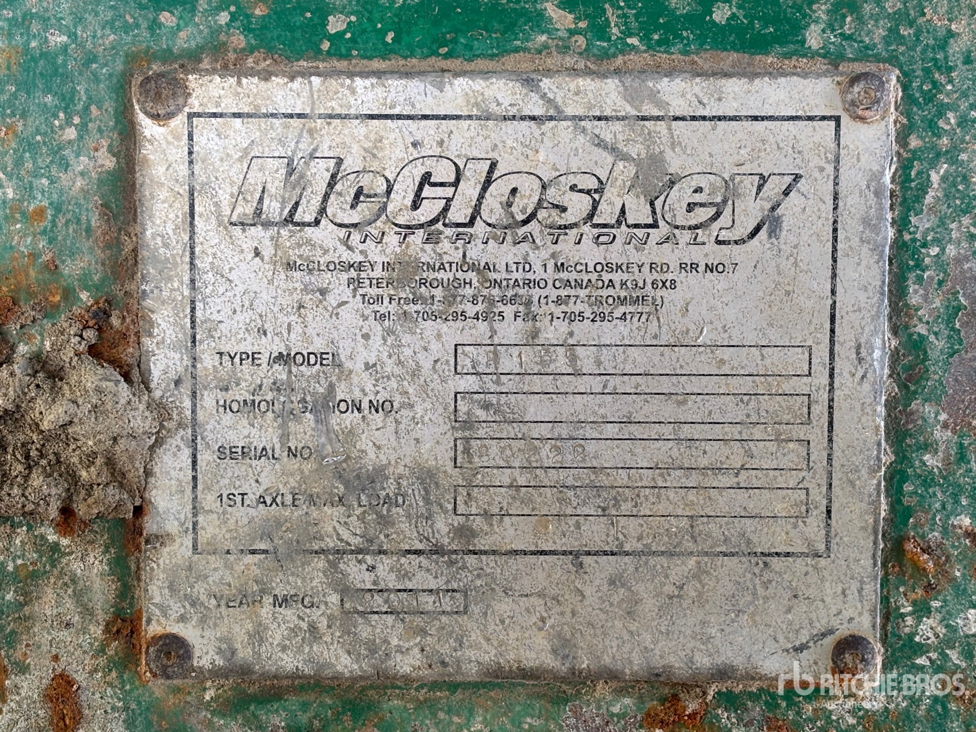 General Appearance with N.º de serie/VIN