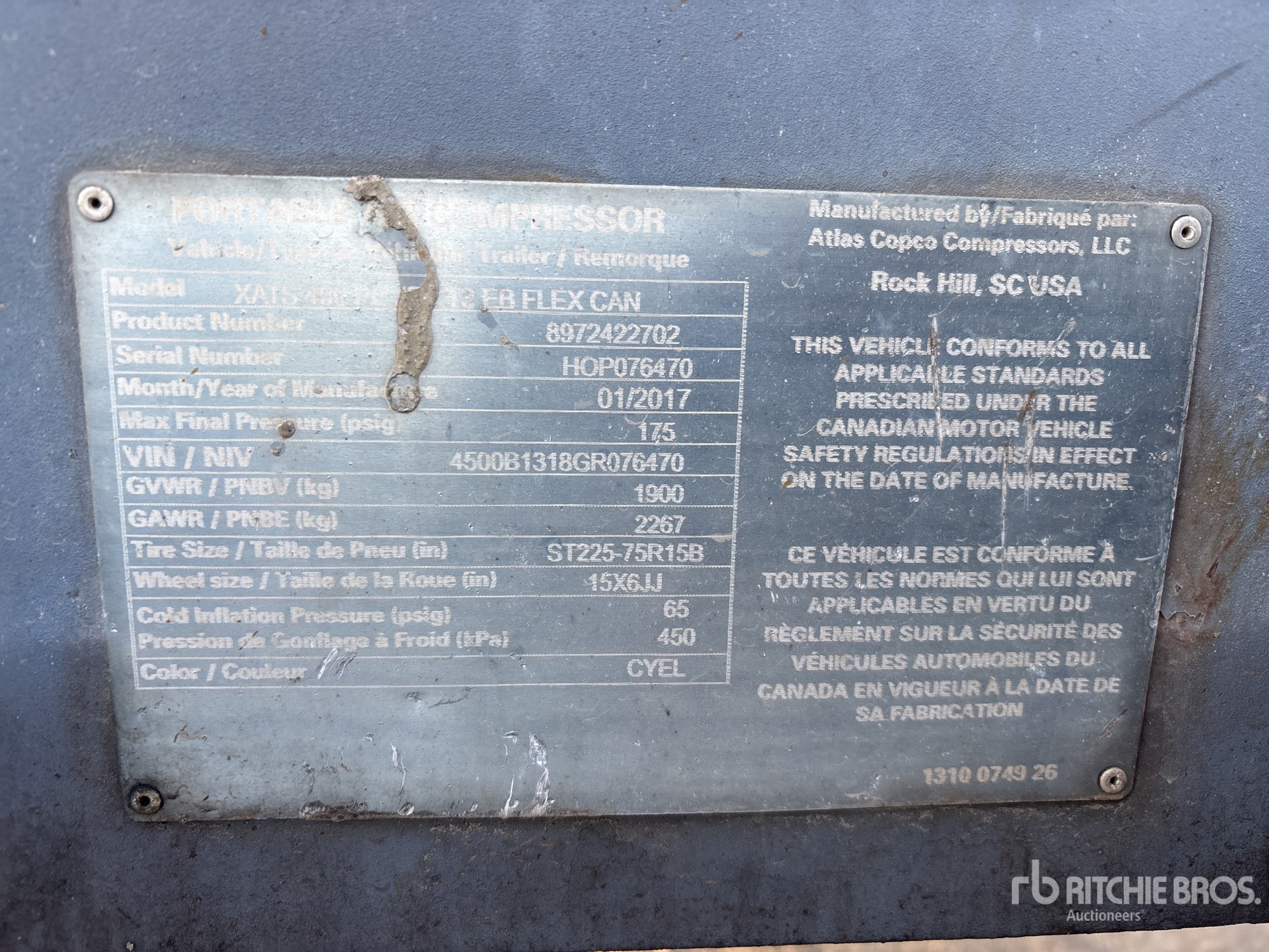 General Appearance with N.º de serie/VIN