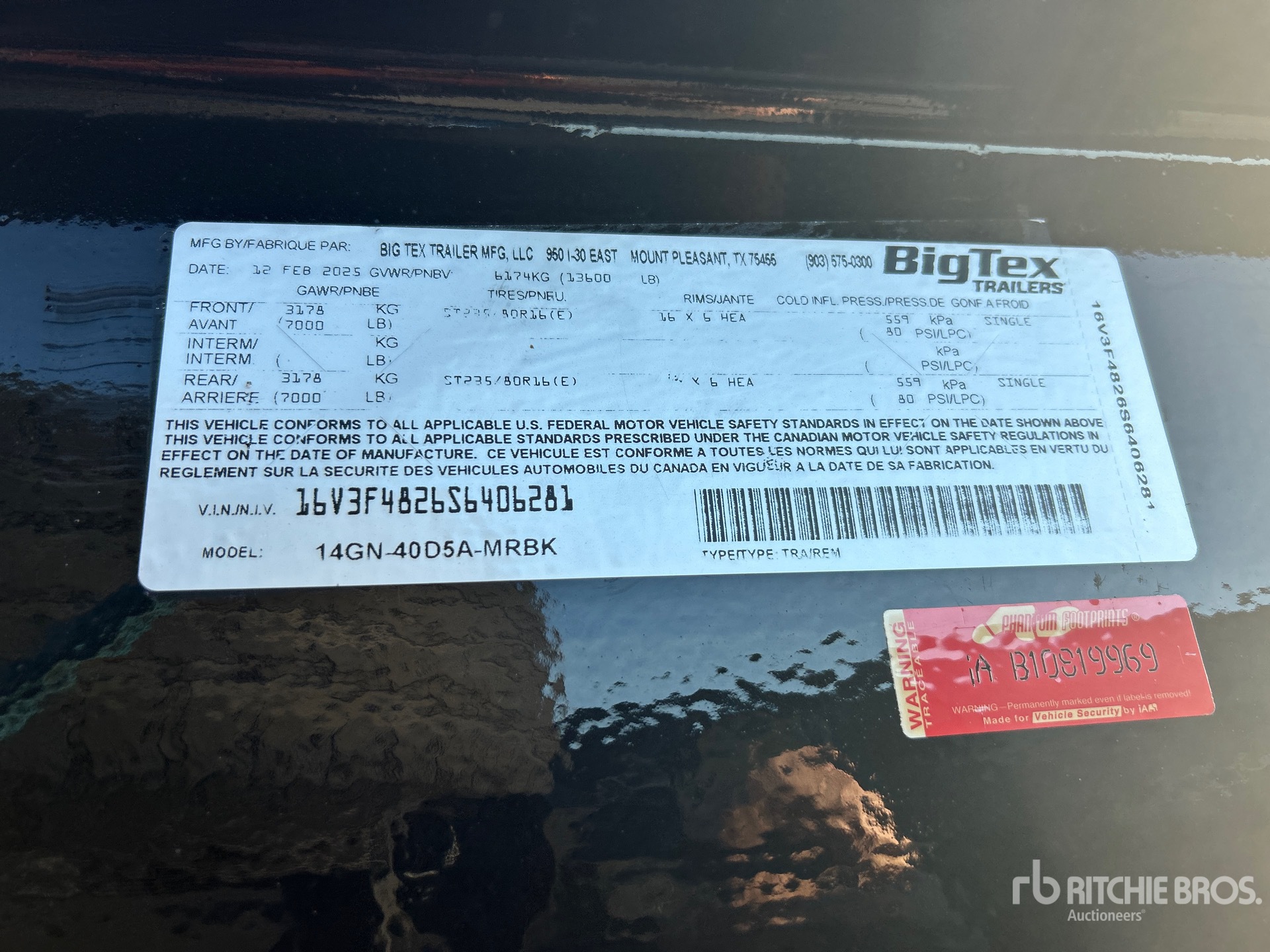 General Appearance with N.º de serie/VIN