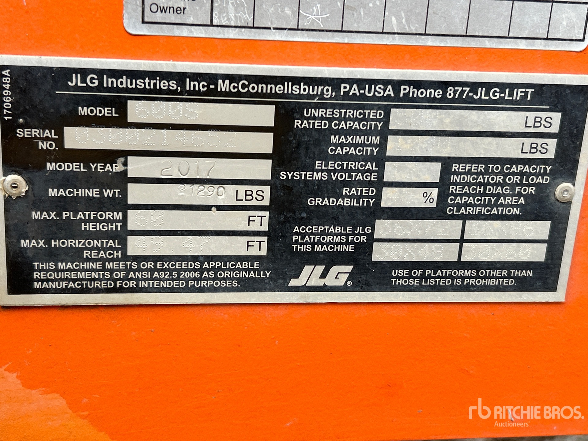 General Appearance with Serial Number / VIN