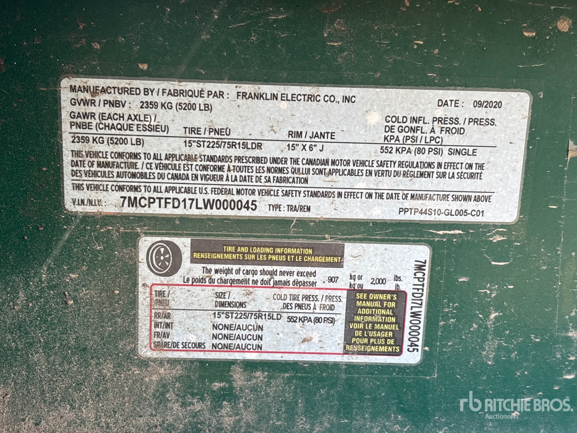 General Appearance with Serial Number / VIN