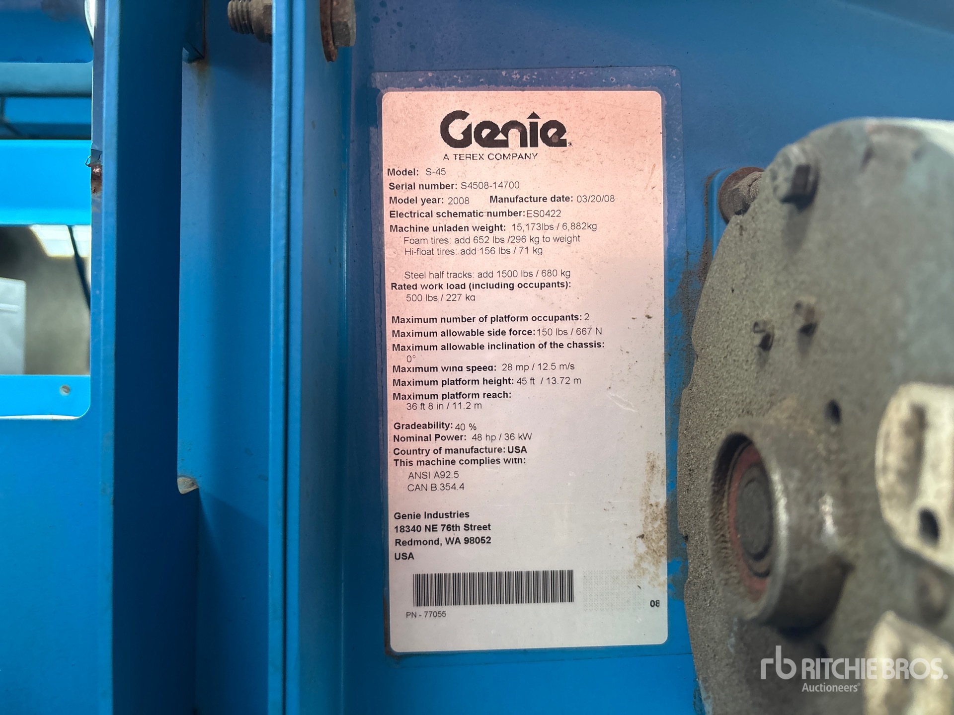 General Appearance with Serial Number / VIN