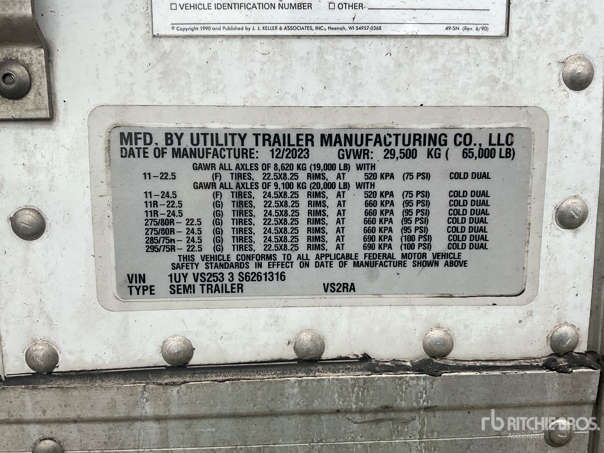 General Appearance with Serial Number / VIN