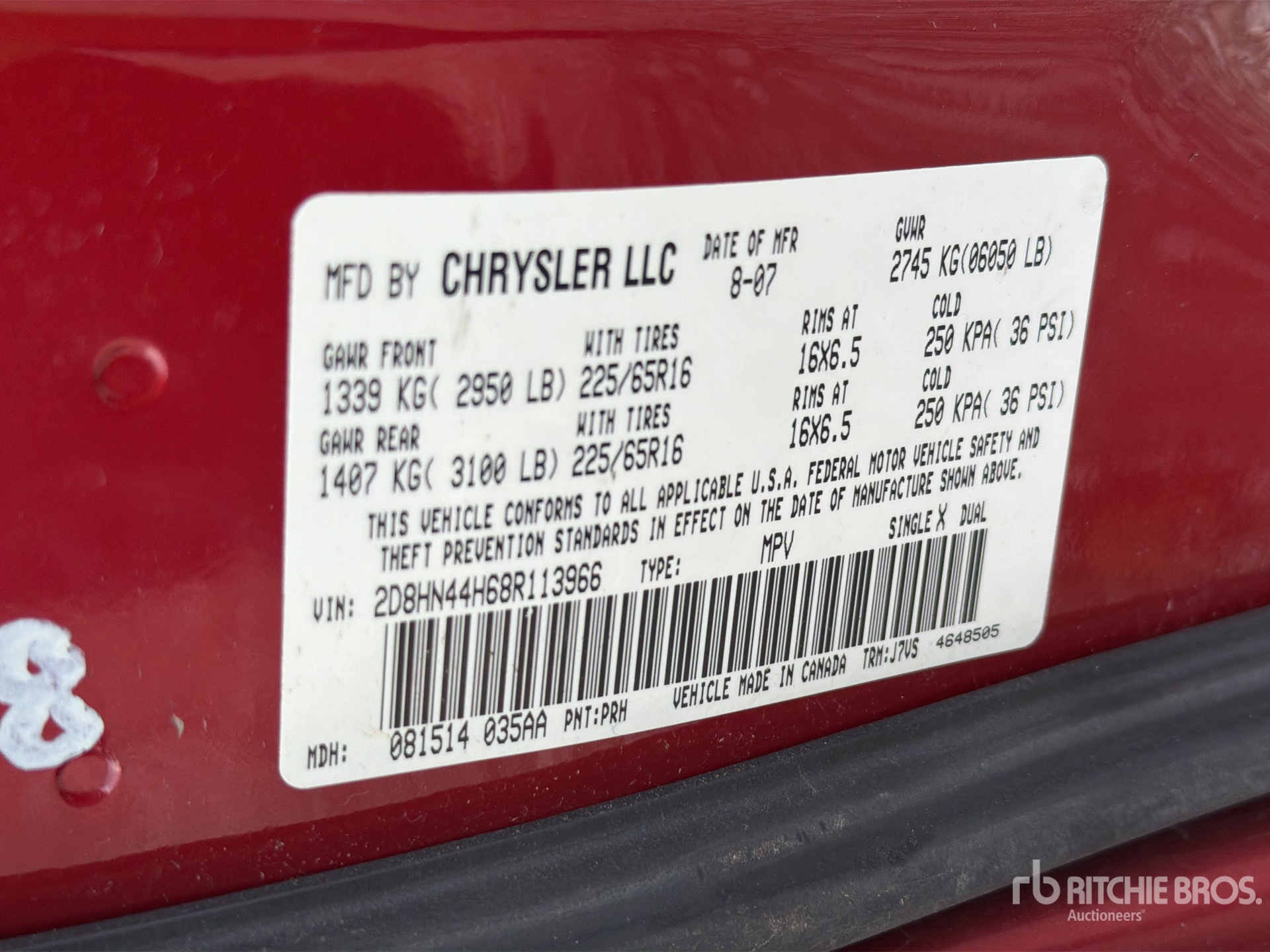 General Appearance with Second Serial Number/VIN Photo