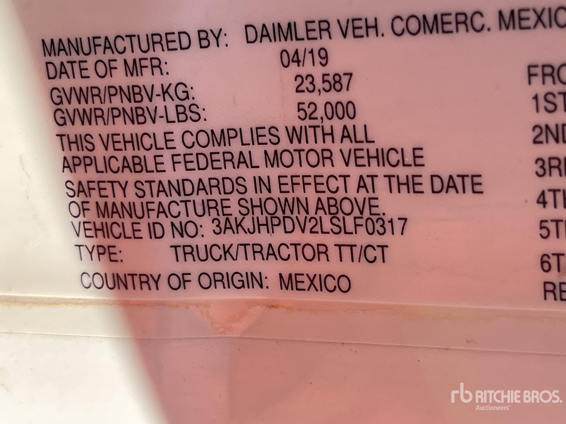 General Appearance with Second Serial Number/VIN Photo