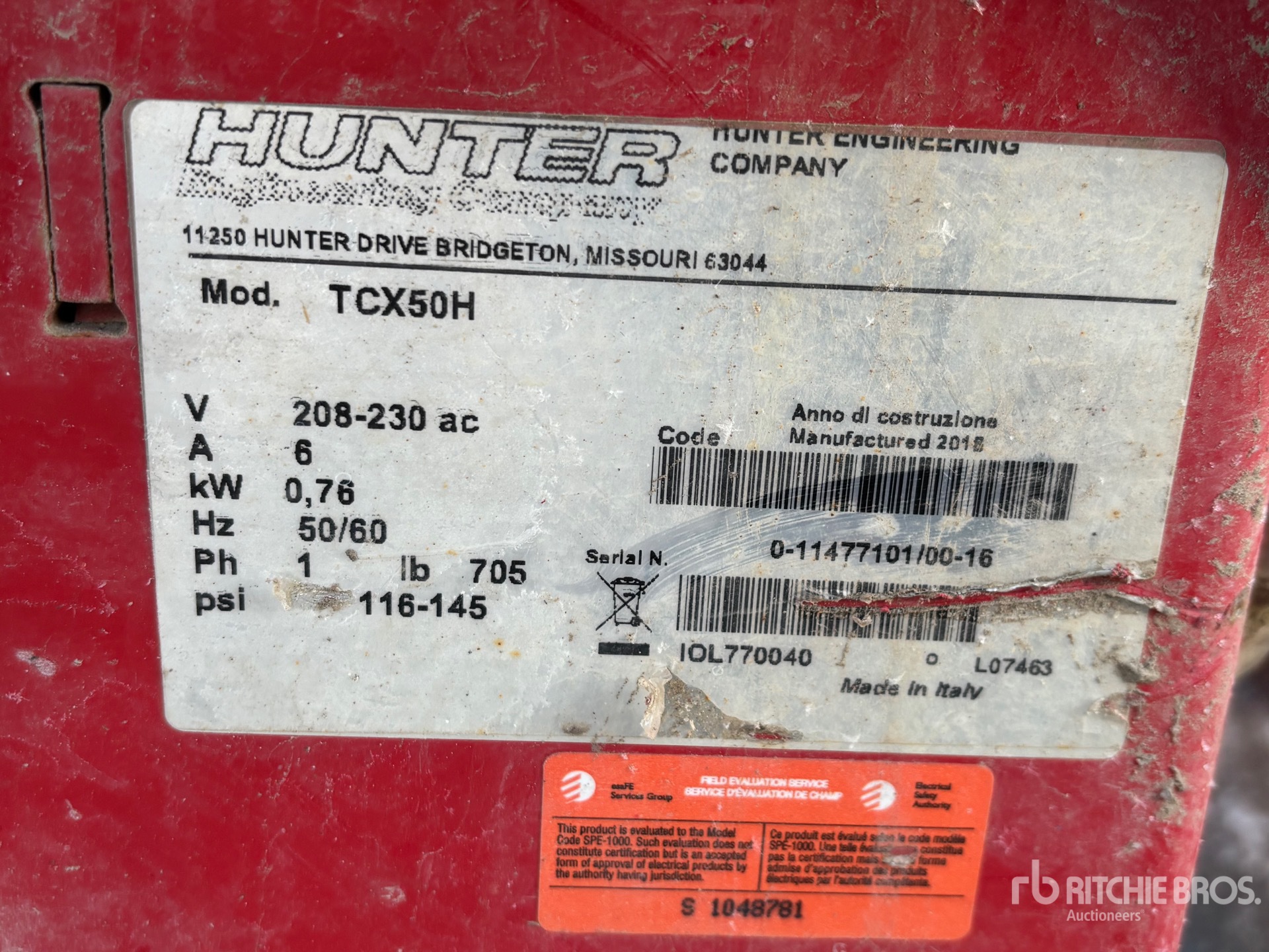 General Appearance with Numero seriale/numero d’identificazione del veicolo (VIN)