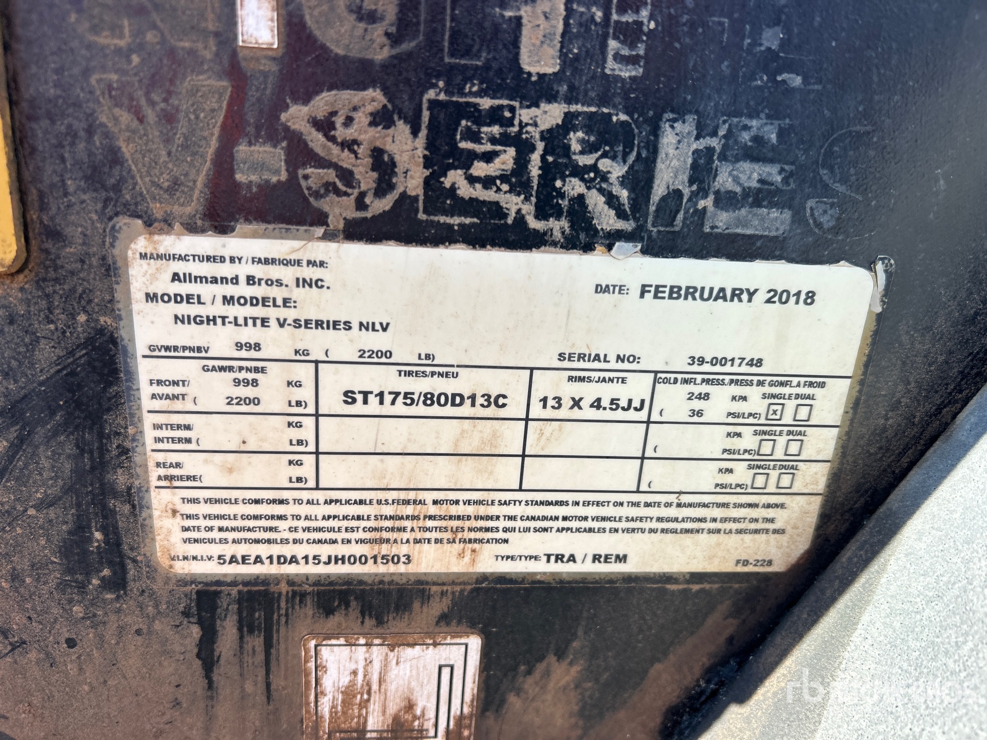 General Appearance with Serial Number / VIN