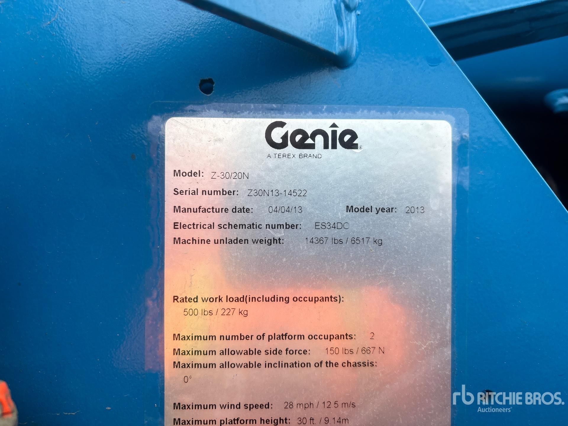 General Appearance with N.º de serie/VIN