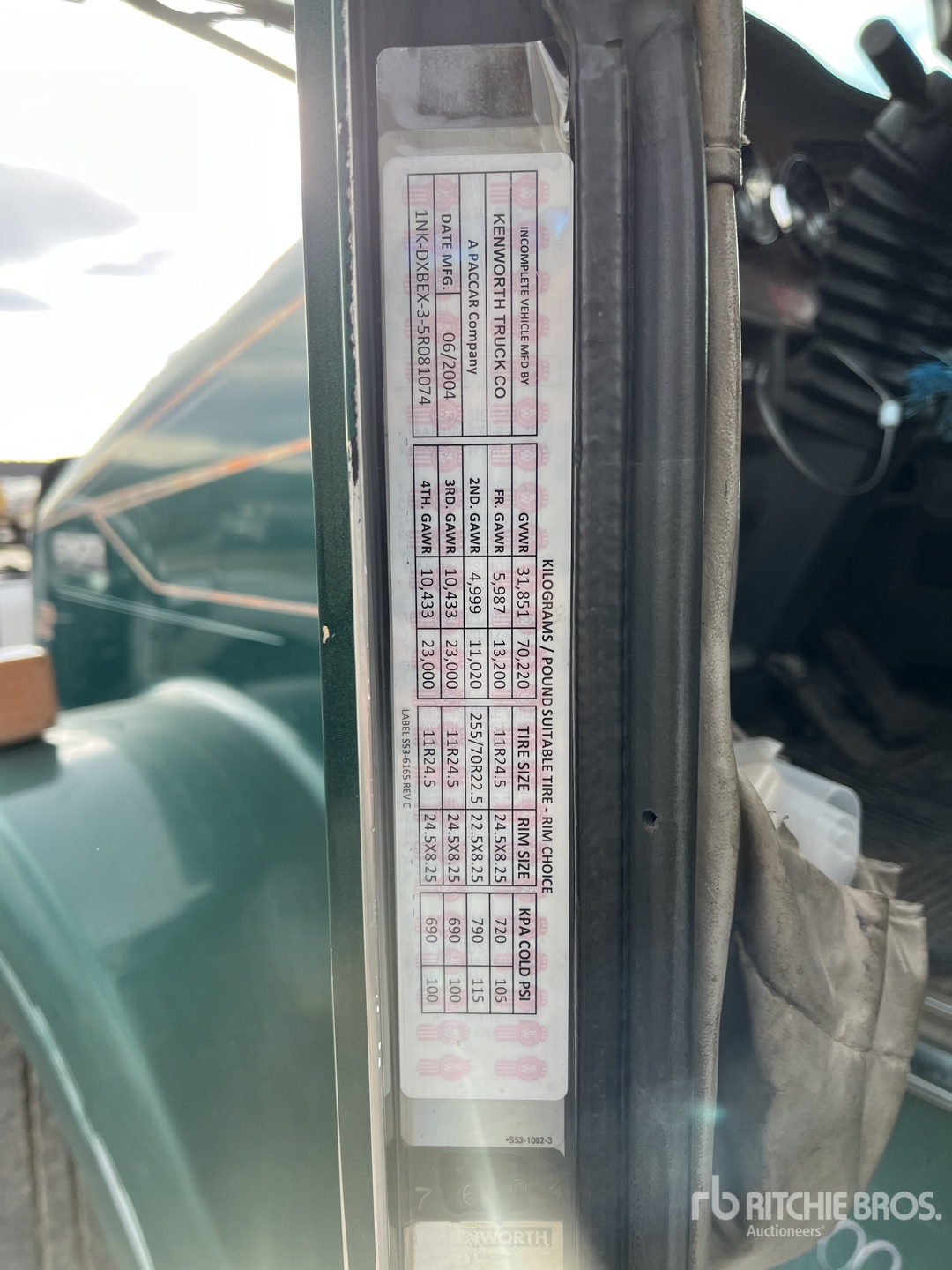 General Appearance with N.º de serie/VIN