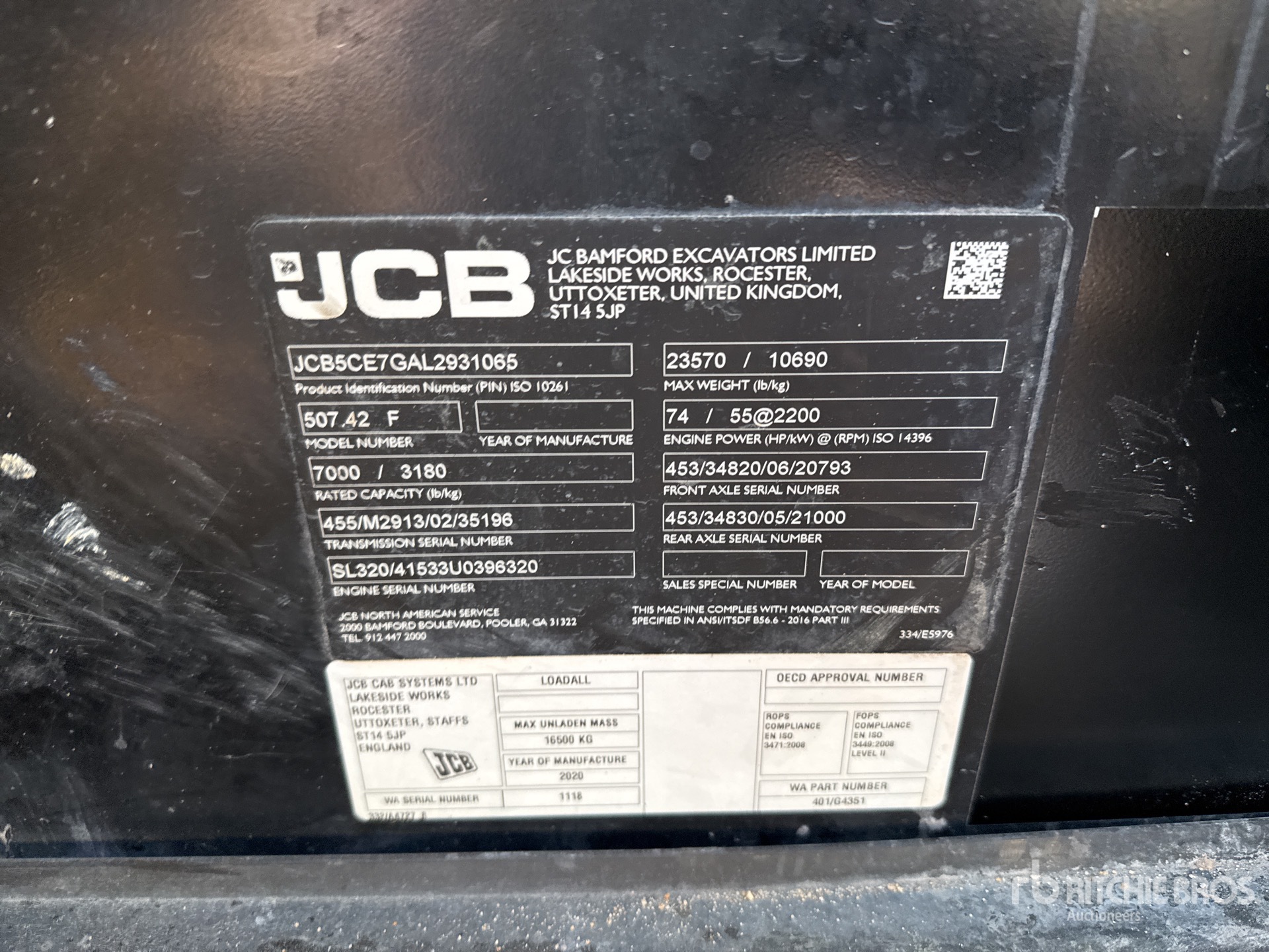 General Appearance with N.º de serie/VIN