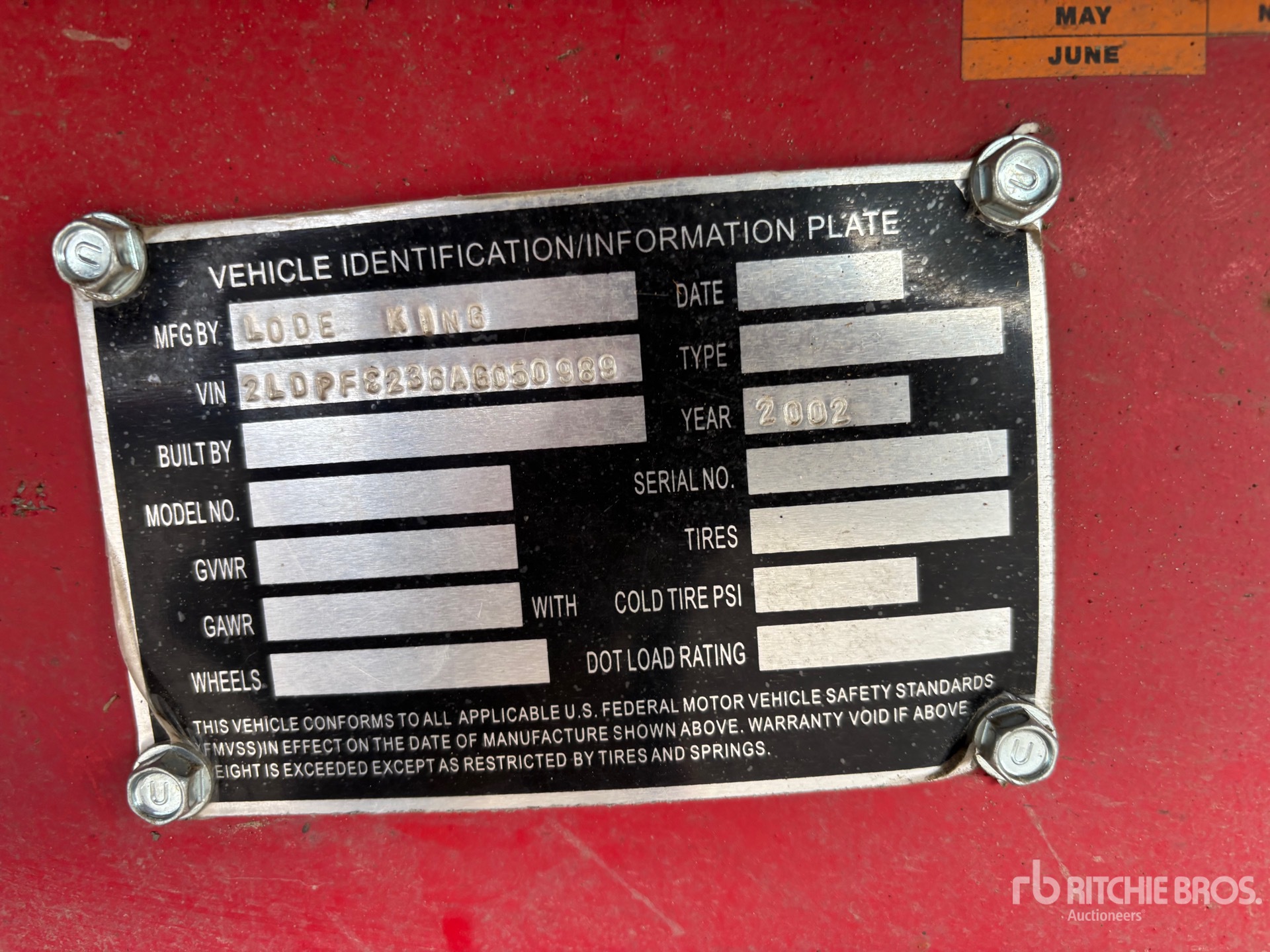 General Appearance with Serial Number / VIN