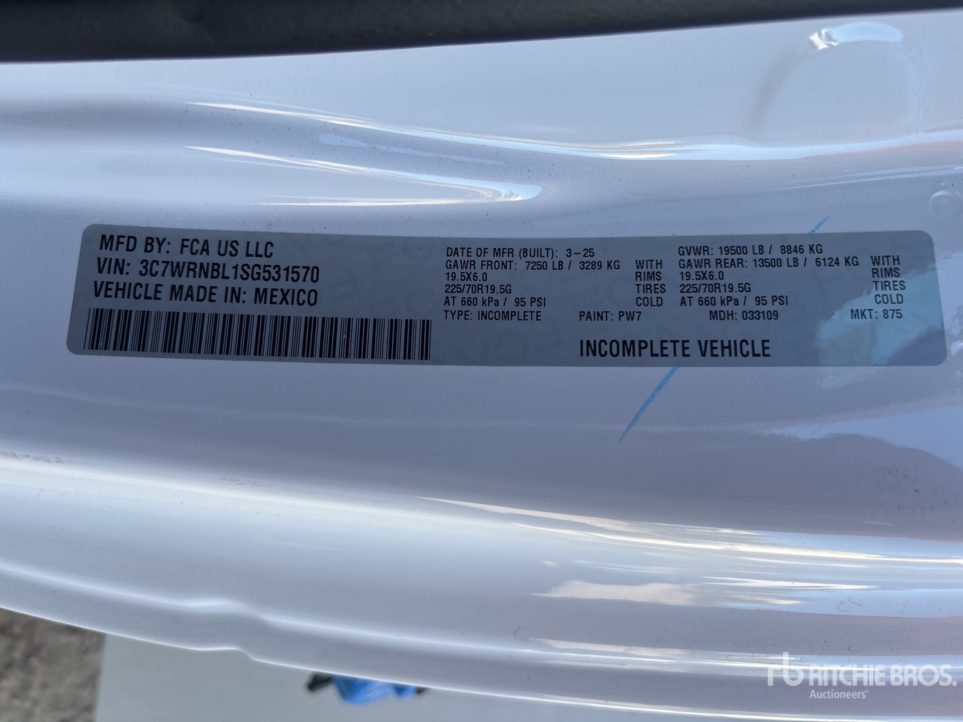 General Appearance with Serial Number / VIN