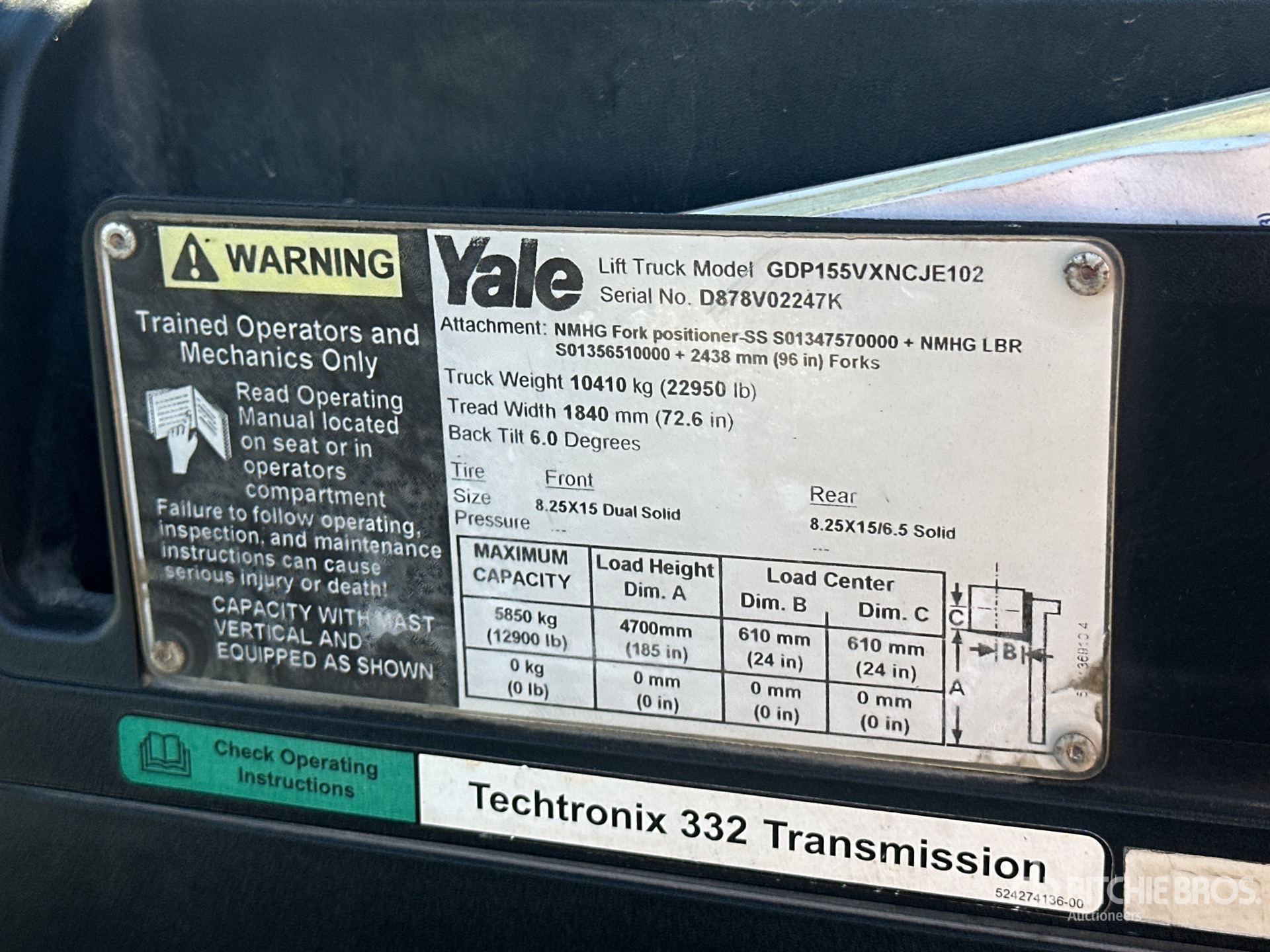 General Appearance with Serial Number / VIN