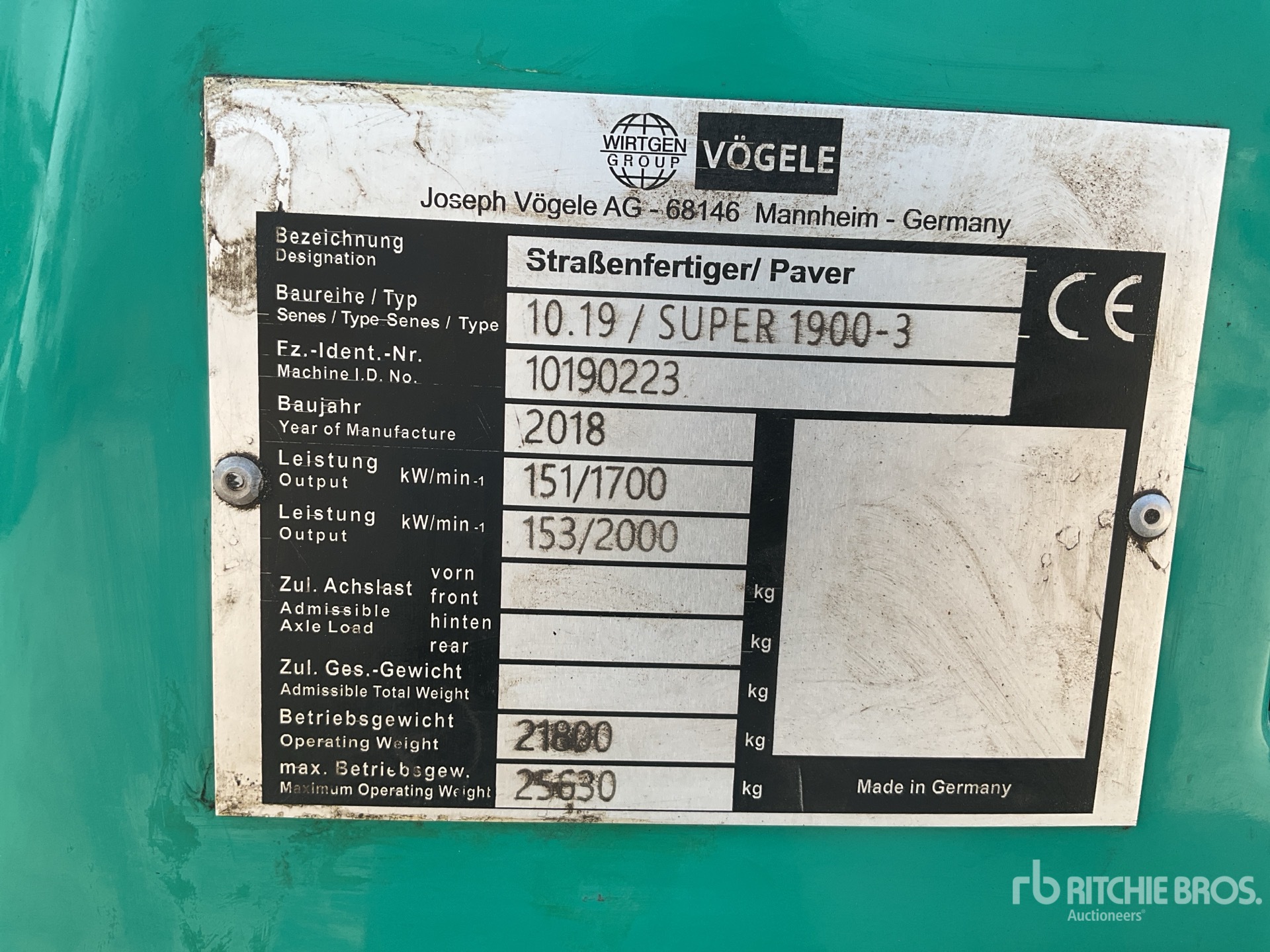 General Appearance with Numer seryjny/numer identyfikacyjny pojazdu