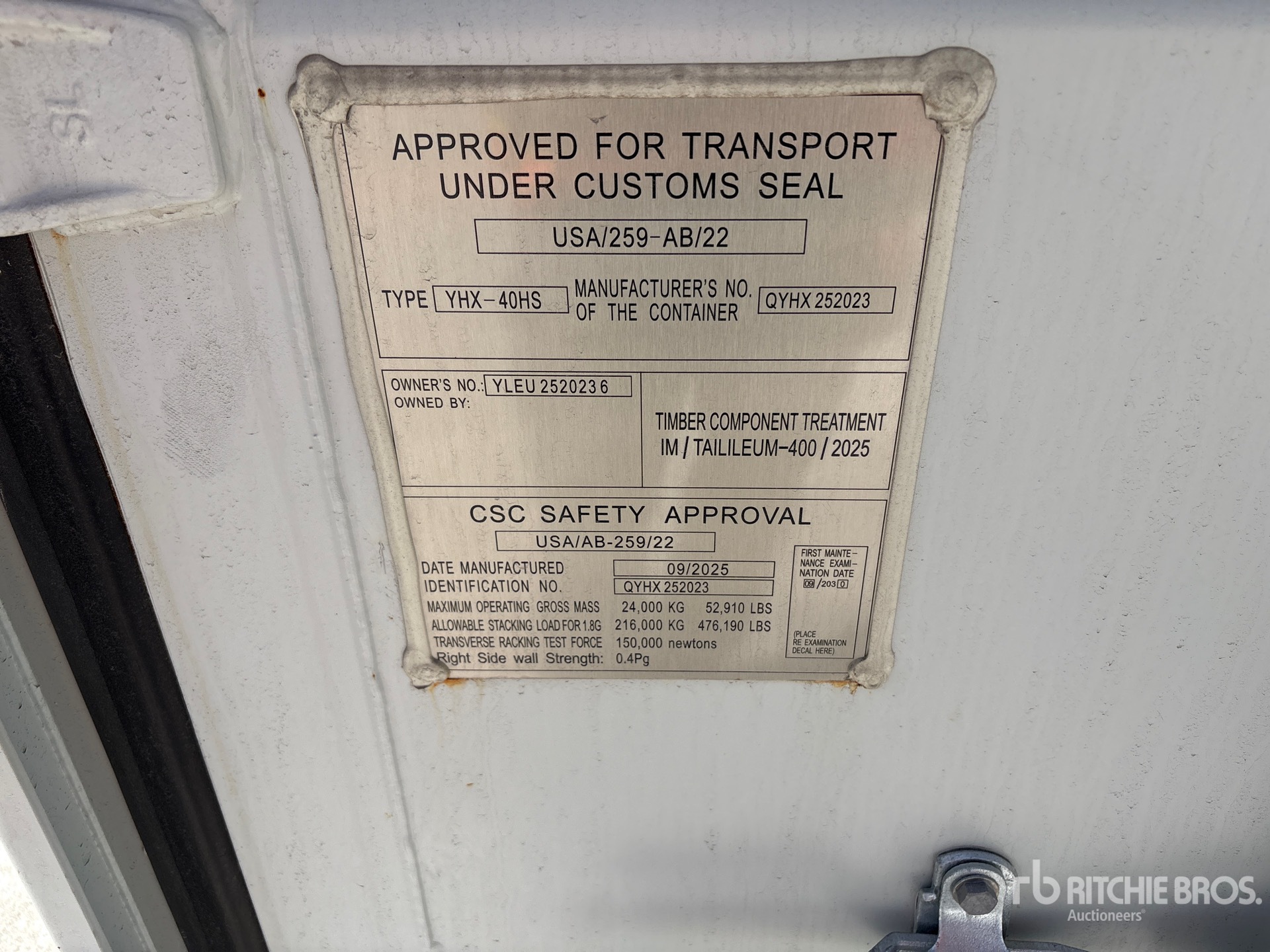 General Appearance with N.º de serie/VIN