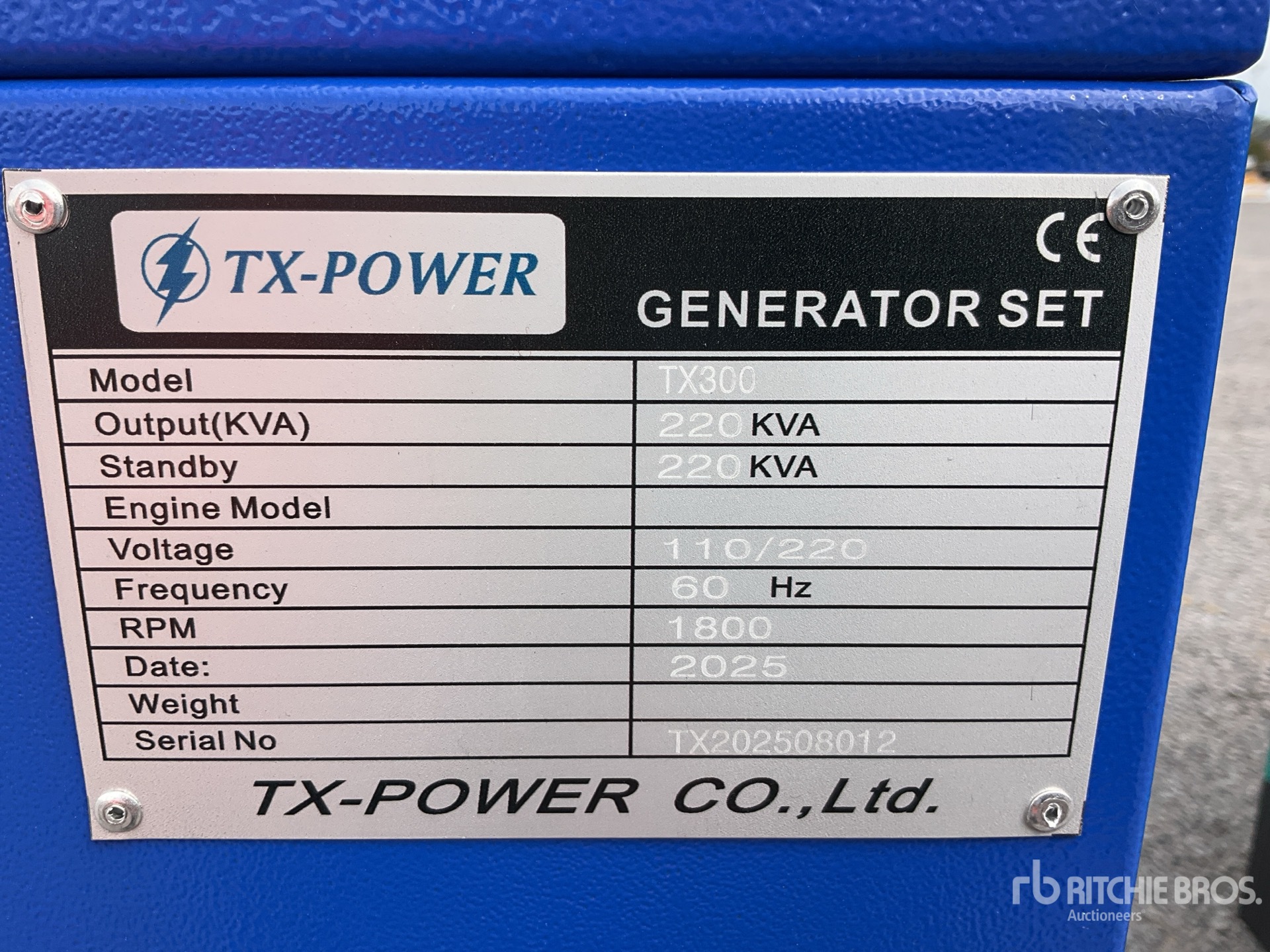 General Appearance with Serial Number / VIN