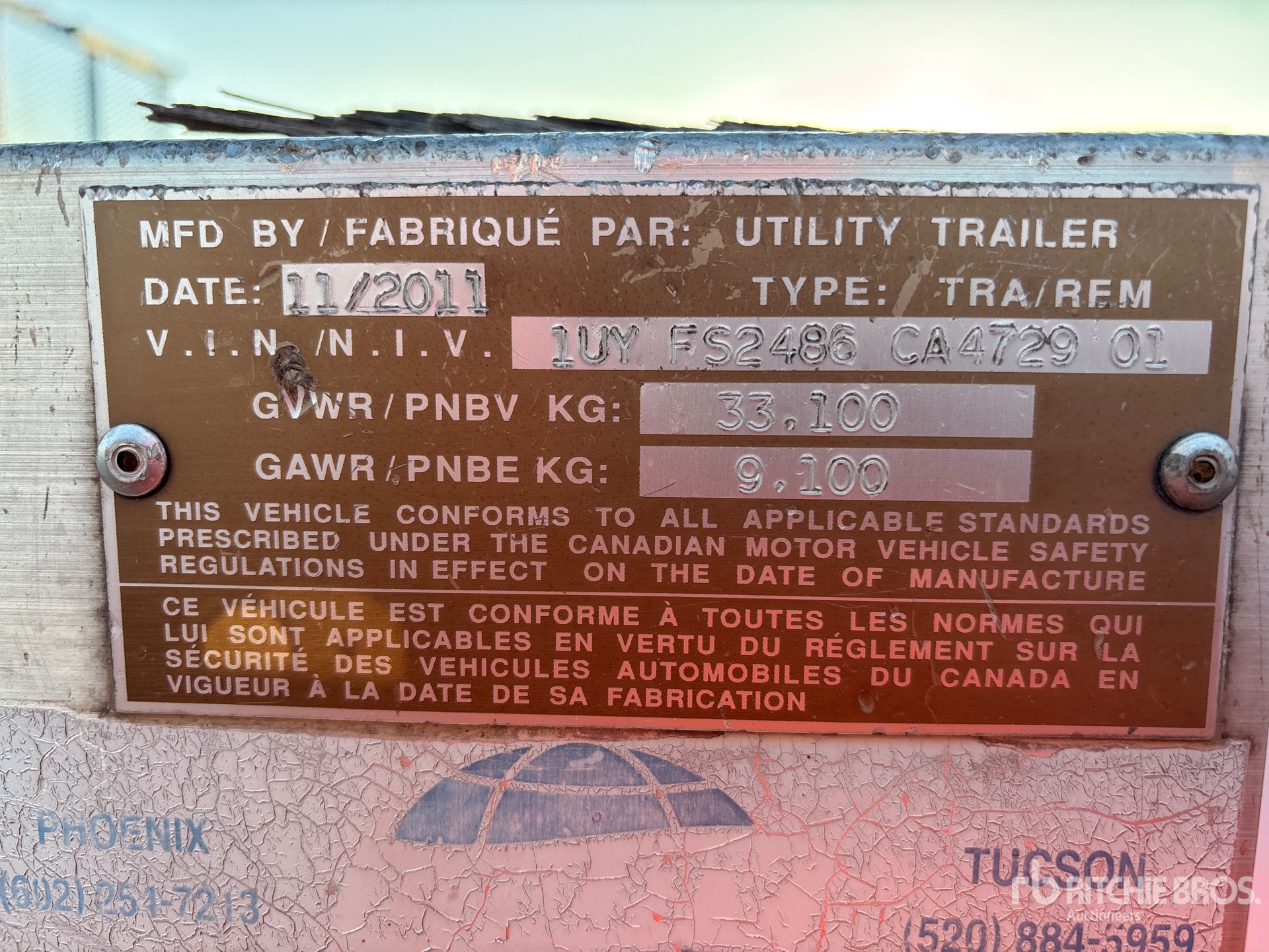 General Appearance with Serial Number / VIN