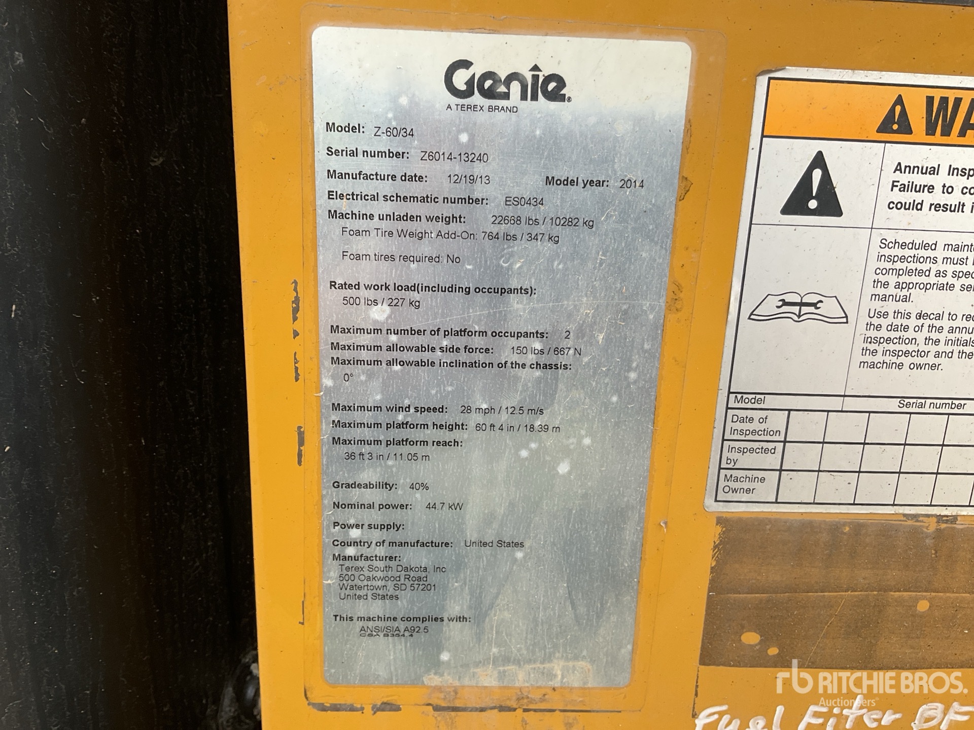 General Appearance with N.º de serie/VIN