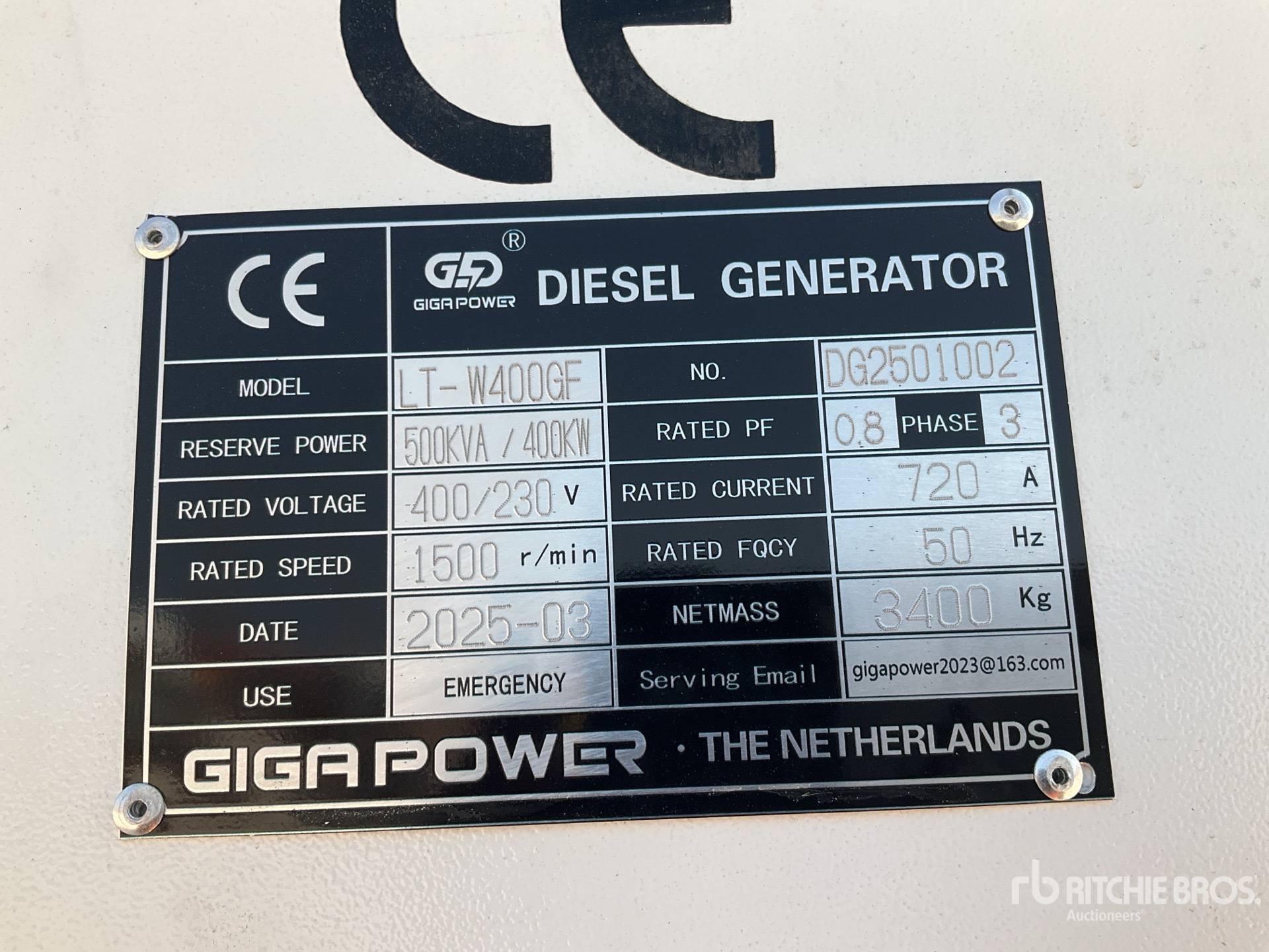 General Appearance with N.º de serie/VIN