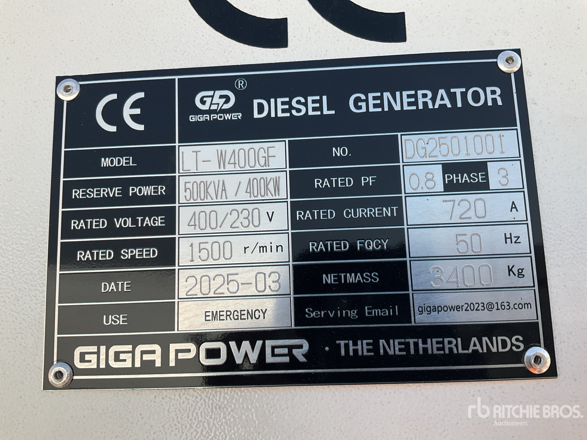 General Appearance with N.º de serie/VIN