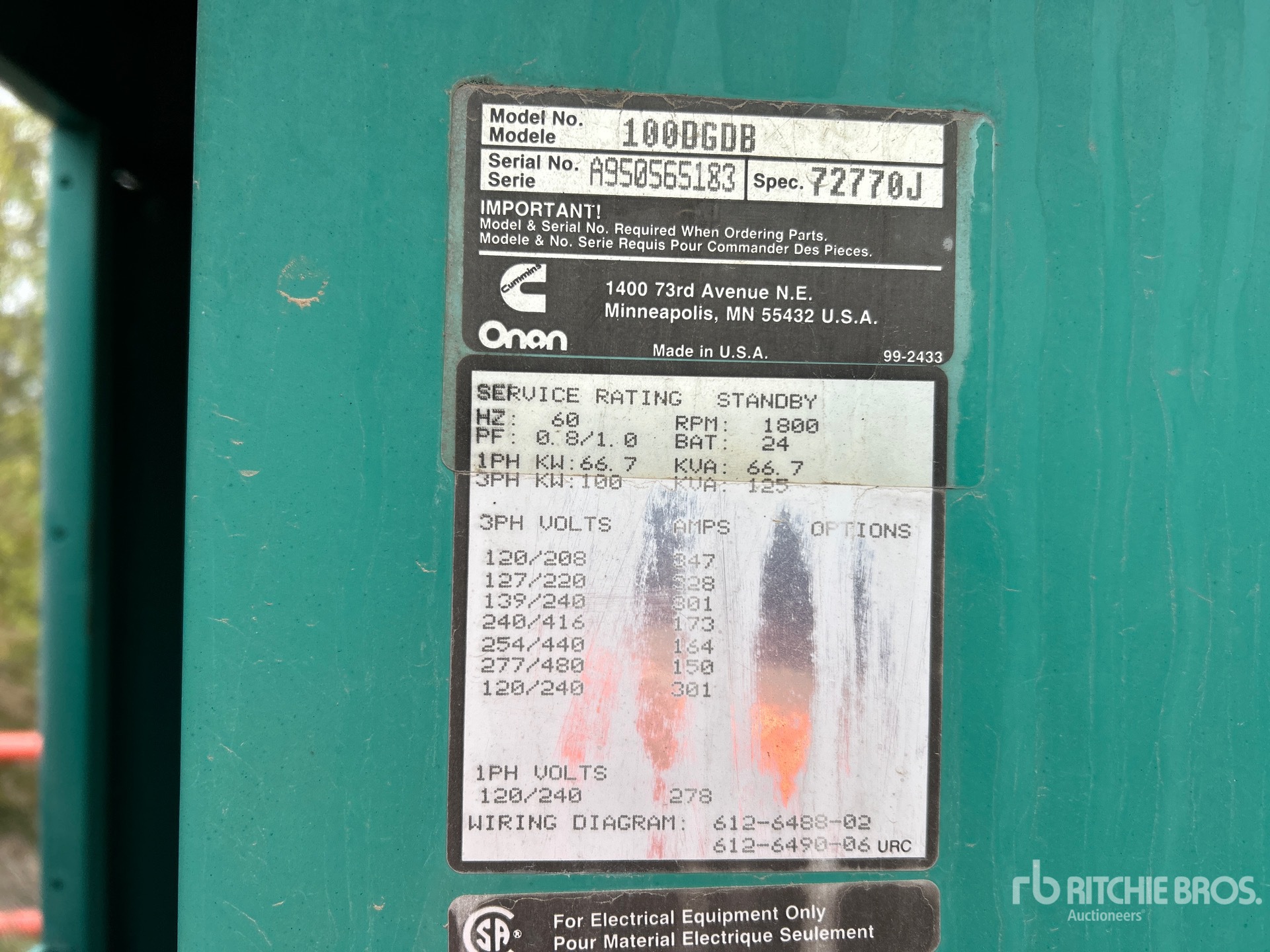 General Appearance with Serial Number / VIN